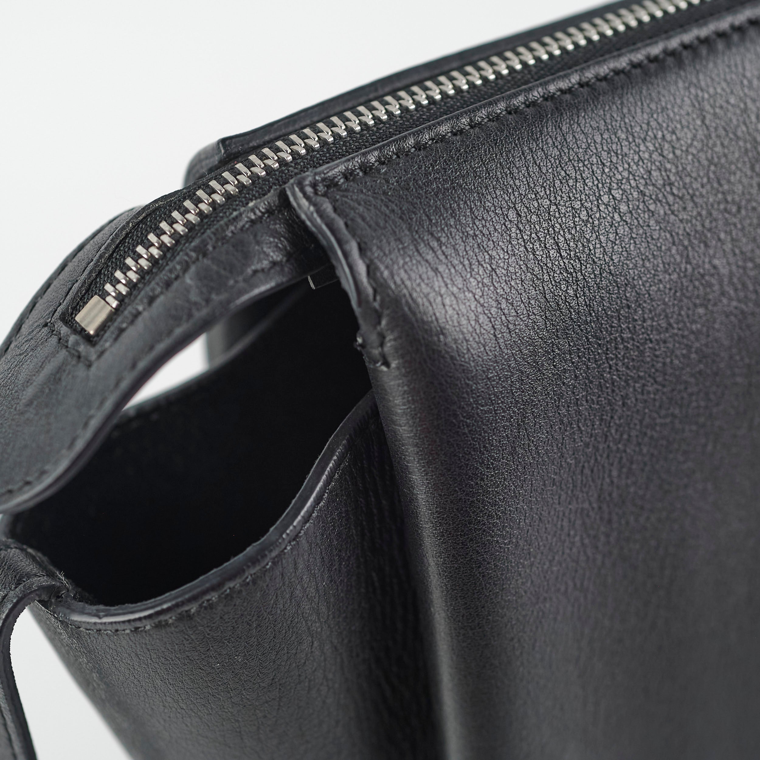 Celine TriFold Clutch On Chain Black Leather Crossbody Bag for Women - Elegant Evening Purse for Parties, Dinner Dates & Special Occasions