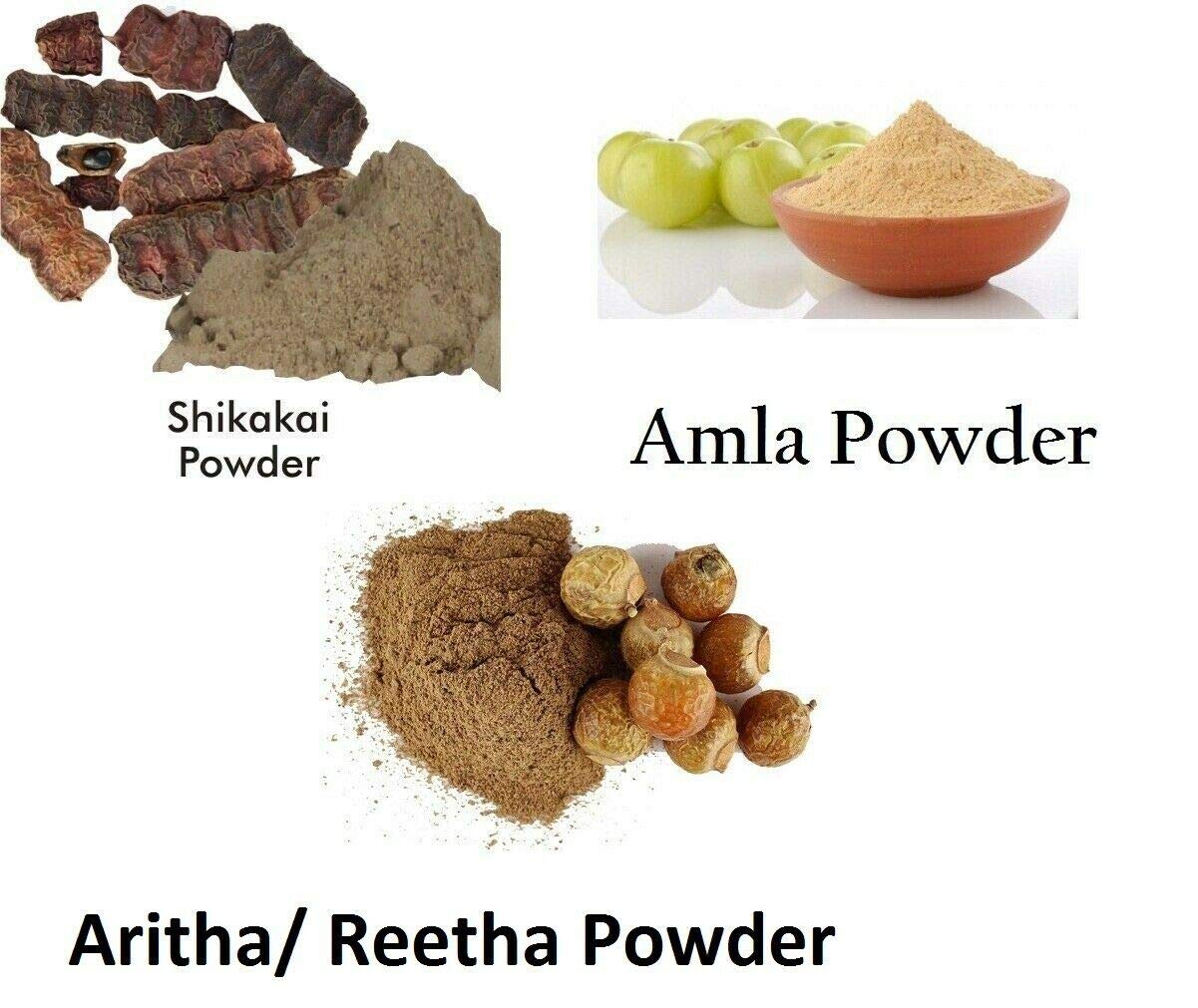 Natural Amla Reetha Shikakai Bhringraj Hibiscus Hair Powder Combo Pack - 5 Herbal Hair Care Powders (100g Each, Total 500g) for Hair Growth, Dandruff & Scalp Care | DIY Hair Masks & Ayurvedic Treatments