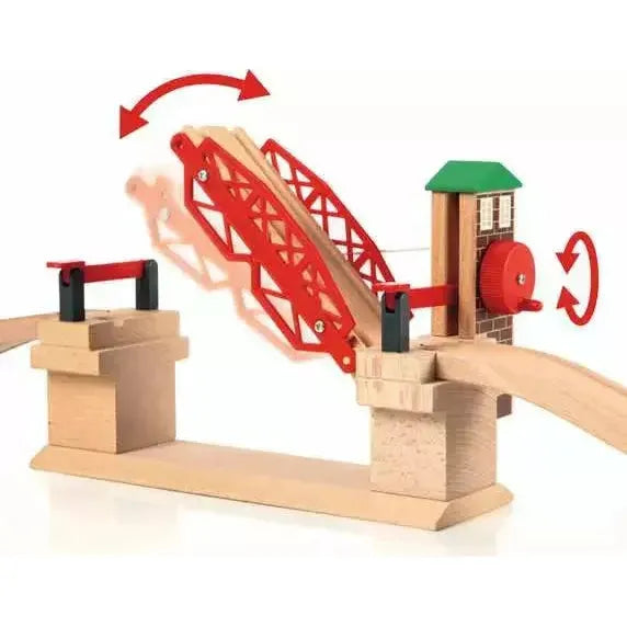 Brio Wooden Train Lifting Bridge - Compatible with Most Wooden Railway Tracks - Perfect for Kids' Train Sets & Playroom Scenes