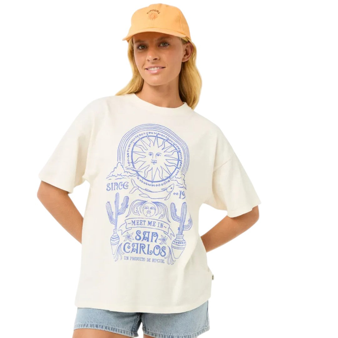 Rip Curl San Carlos Heritage T-Shirt for Men - Vintage Surf Style Cotton Tee - Perfect for Beach, Surfing, and Casual Wear