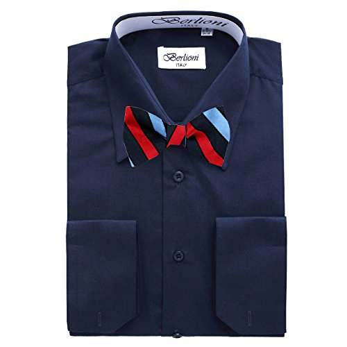Premium Men's Green Solid Dress Shirt with Silk Self-Tie Bow Tie Set - Formal Attire for Weddings, Business Meetings & Special Occasions