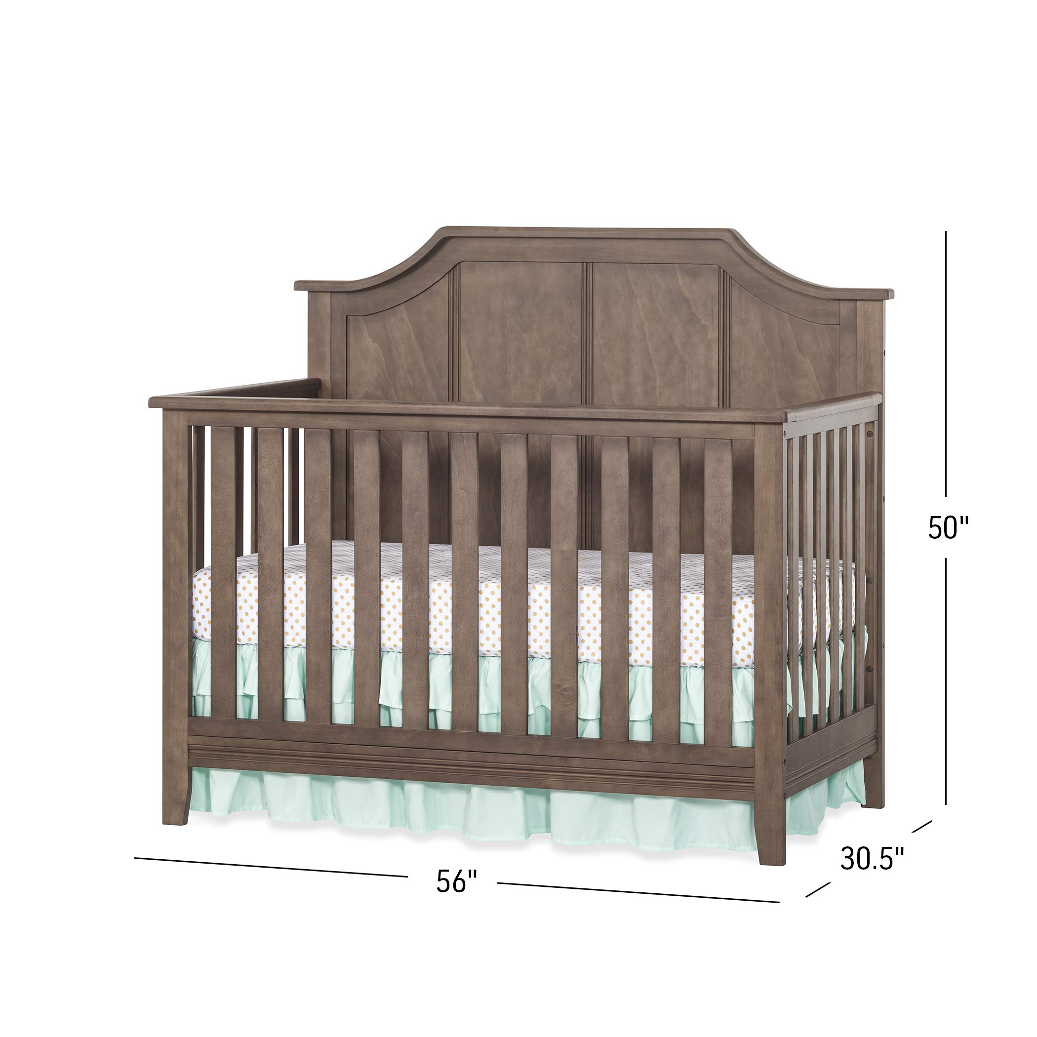 Child Craft Rylan 4-in-1 Convertible Crib - Converts to Day Bed, Toddler Bed & Full Size Bed | 3 Adjustable Mattress Heights | Non-Toxic & Baby-Safe Finish in Cocoa Bean Brown | Perfect for Nursery, Bedroom Transition & Growing Families