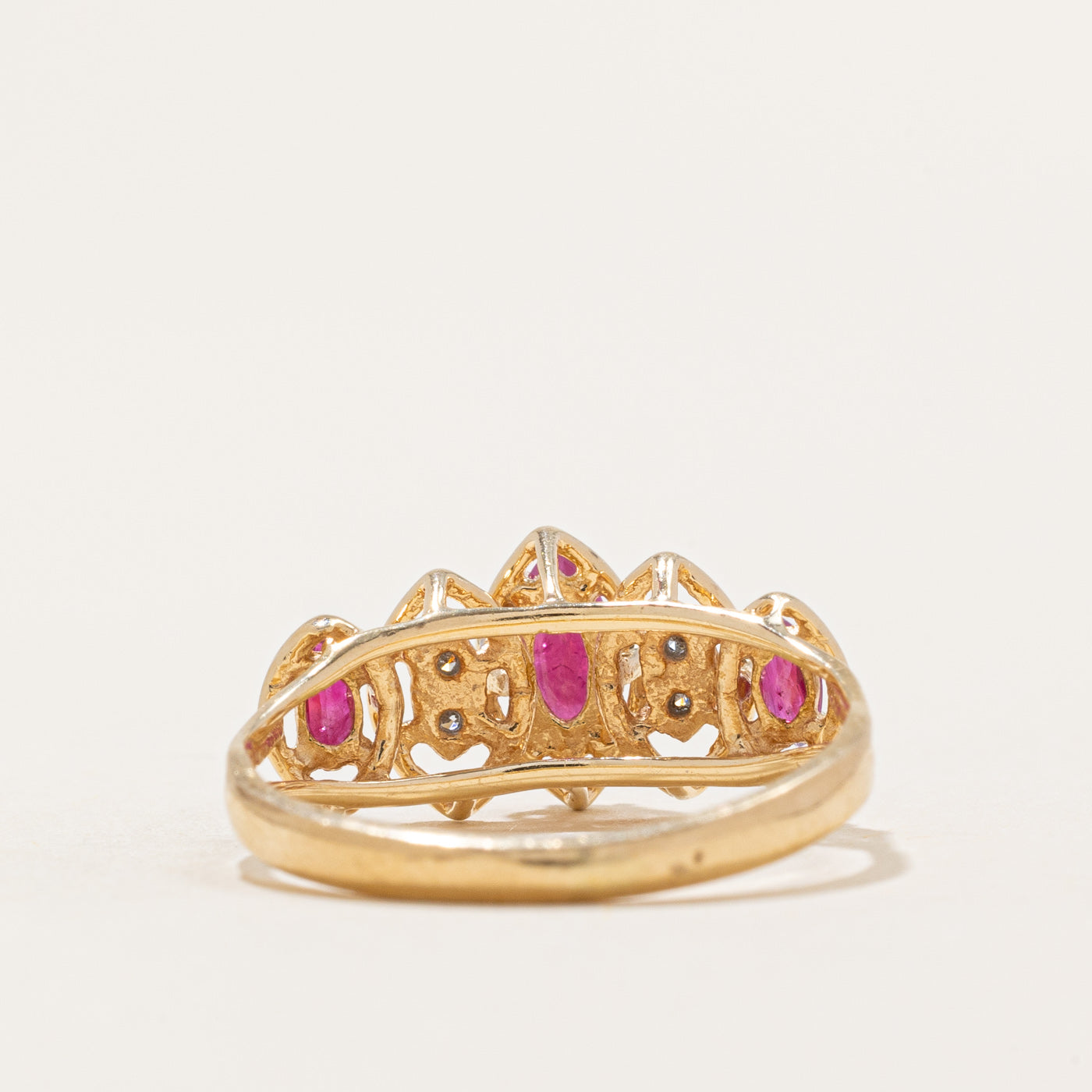 Exquisite Marquise Cut Ruby & Diamond Ring - 0.33ctw Ruby & 0.02ctw Diamonds - Size 6 | Elegant Jewelry for Engagement, Anniversary & Special Occasions