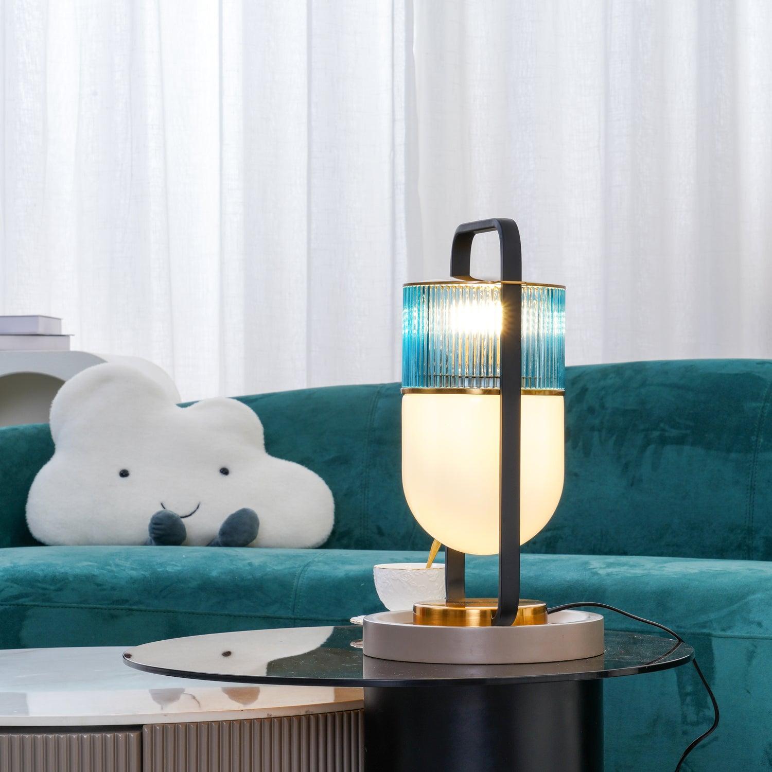 Modern Xi Table Lamp - Stylish LED Bedside Lamp for Bedroom, Living Room & Office - Dimmable Night Light with USB Port - Perfect for Reading, Relaxing & Decor