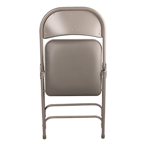 Norwood Commercial Folding Chair with Vinyl Upholstered Seat & Back - Gray (Pack of 4) - Stackable, Heavy-Duty for Events, Banquets, Conferences & Home Use - NOR-SRO593-VGR-SO 6600
