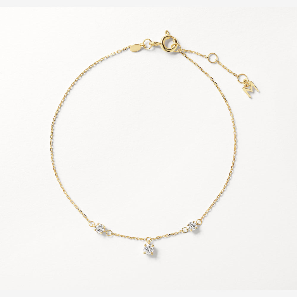 10k Gold Lab-Grown Diamond Floating Droplet Bracelet - Elegant Dainty Jewelry for Women, Perfect for Weddings, Anniversaries & Special Occasions