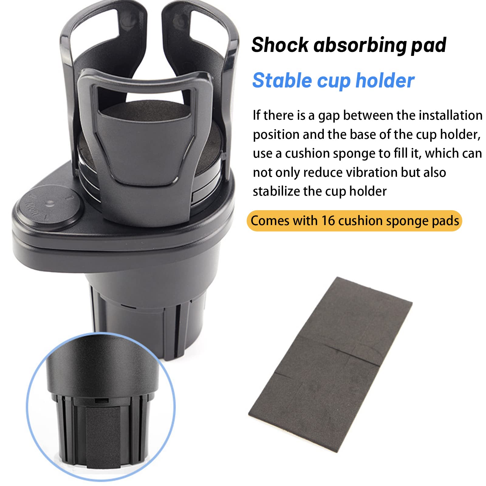 Dual Car Cup Holder Expander - 2-in-1 Multifunctional Adjustable Cup Holder with 360° Rotating Base for Cars, Trucks & SUVs | Extendable Drink Holder for Coffee, Water Bottles & Travel Mugs | Perfect for Commuting, Road Trips & Daily Driving