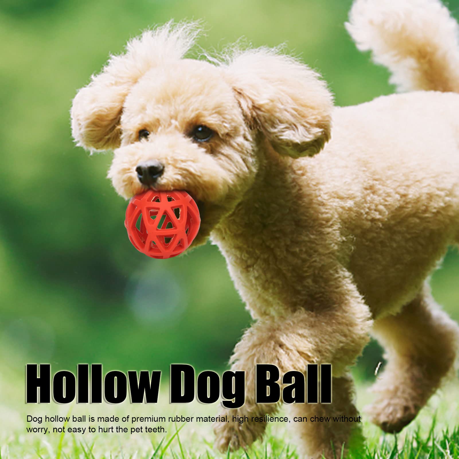Durable Hollow Rubber Dog Ball Toy for Aggressive Chewers - Interactive Chew & Roll Pet Toy for Small Breed Dogs - Red - Perfect for Fetch, Training & Indoor/Outdoor Play