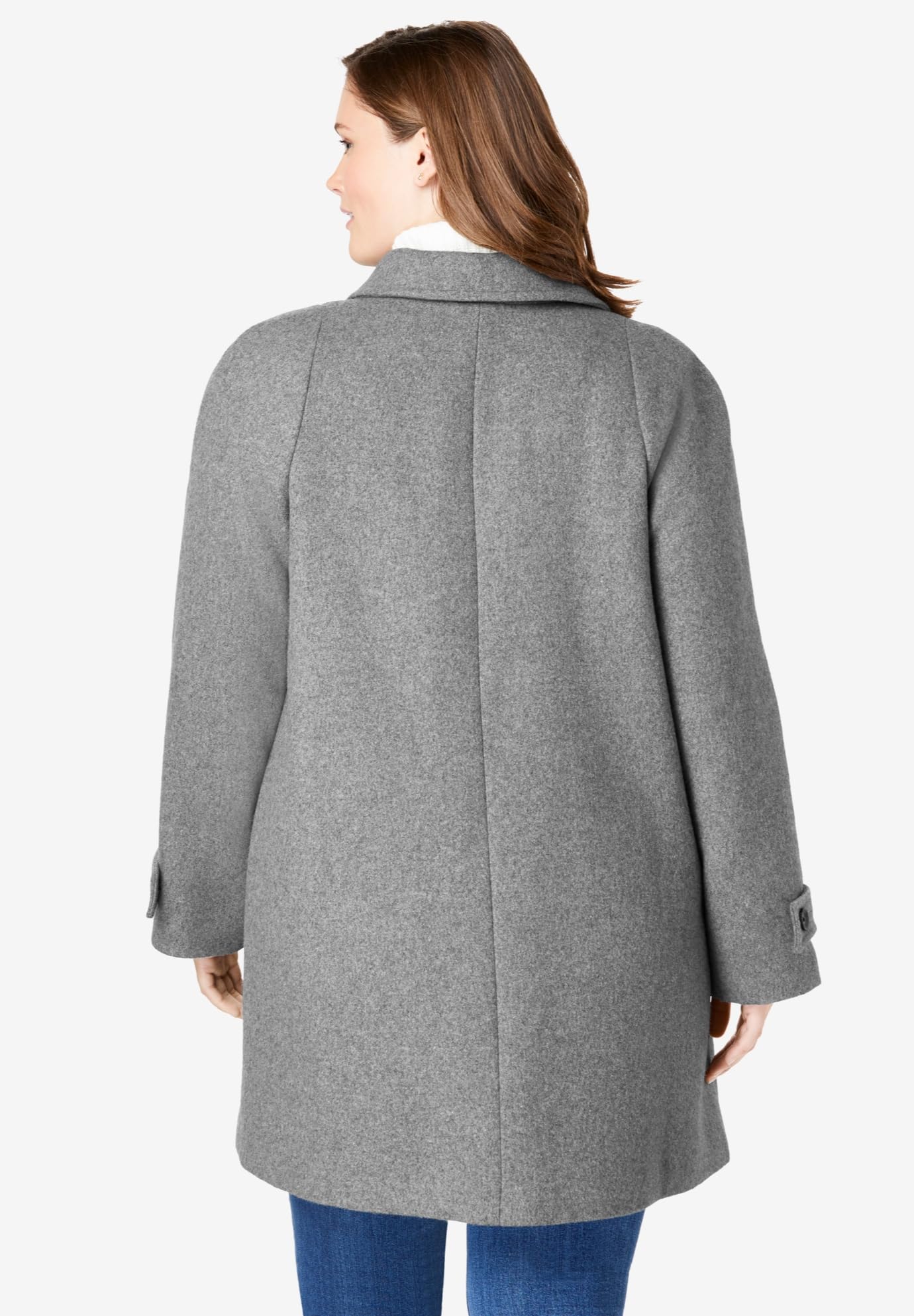Woman Within Women's Plus Size Wool-Blend Classic A-Line Coat for Winter - Warm & Stylish Outerwear for Cold Weather, Office & Casual Wear