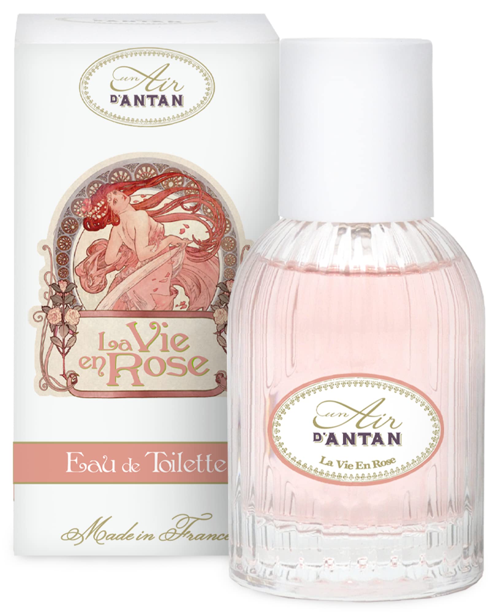 Un Air d'Antan Rose - Premium French Eau de Parfum Travel Size (0.34oz) - Floral Rose Scented Perfume for Women - Luxury Gift Set for Her - Perfect for Travel, Date Nights & Special Occasions