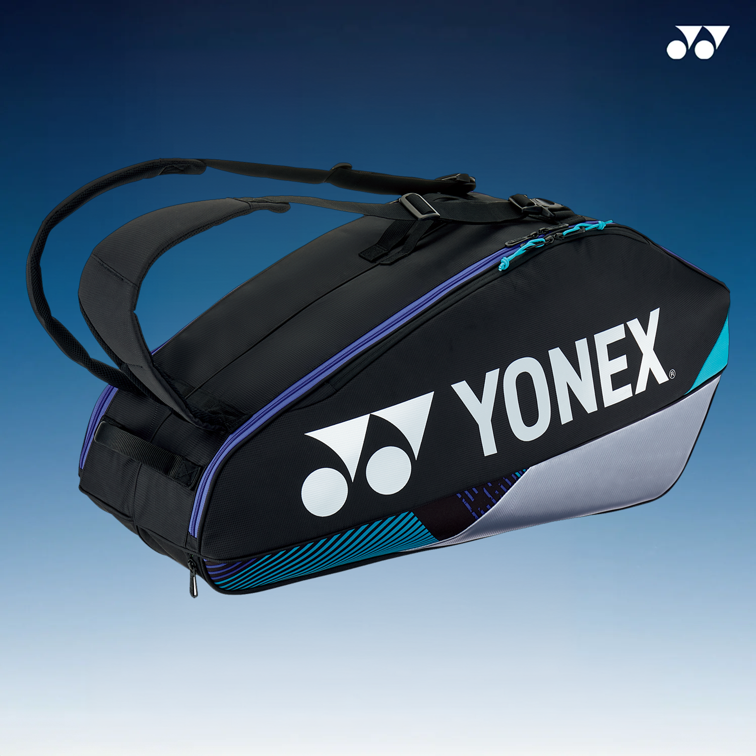 Yonex BAG92426BKS Pro Badminton Tennis Racket Bag 6-Pack (Black/Silver) - Perfect for Tournaments, Training & Sports Gear Storage