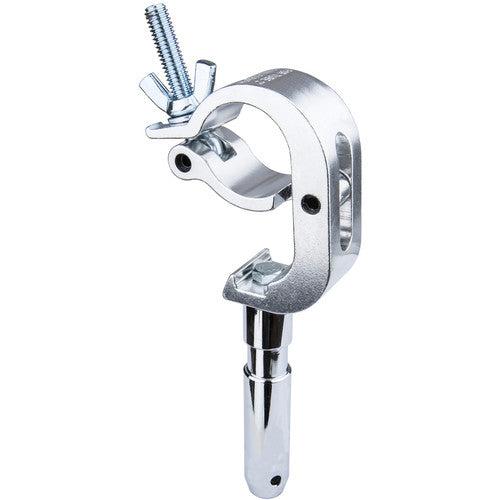 Kupo KG814412 Silver Handcuff Clamp with 28mm Spigot - Professional Grip for Film, Photography & Studio Lighting Equipment