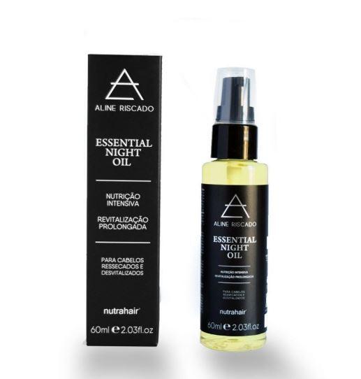 NutraHair Aline Riscado Dry Nutrition Revitalizing Essential Night Oil 60ml - Deep Hydration for Damaged Hair, Overnight Repair Treatment for Dry & Frizzy Hair - Perfect for Nighttime Hair Care Routine