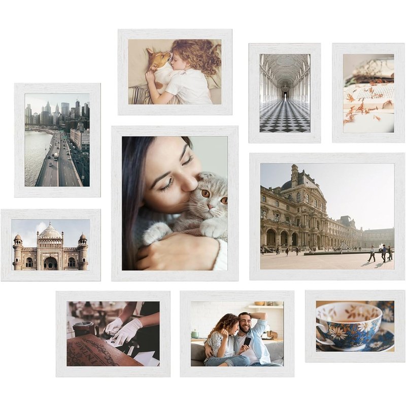 10 Pack Collage Picture Frame Set - Wall Display Photo Frames for Home Decor, Perfect for Living Room, Bedroom, Office & Gift Giving