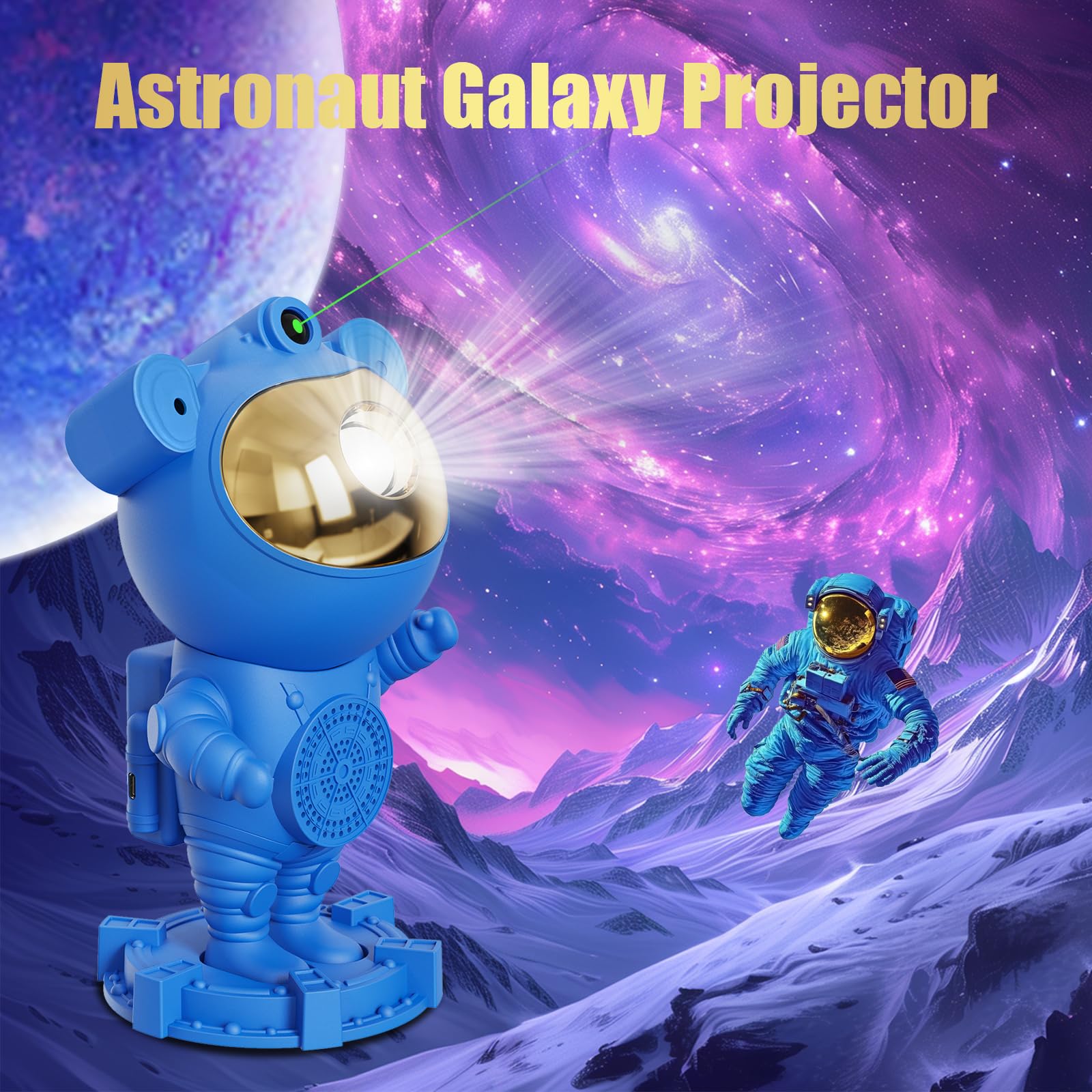 Astronaut Galaxy Star Moon Nebula Projector - 360° Adjustable LED Night Light with Timer for Bedroom & Kids Room Decor | Perfect Christmas & Birthday Gift | Create Stellar Atmosphere for Relaxation, Sleep Aid & Space-Themed Parties