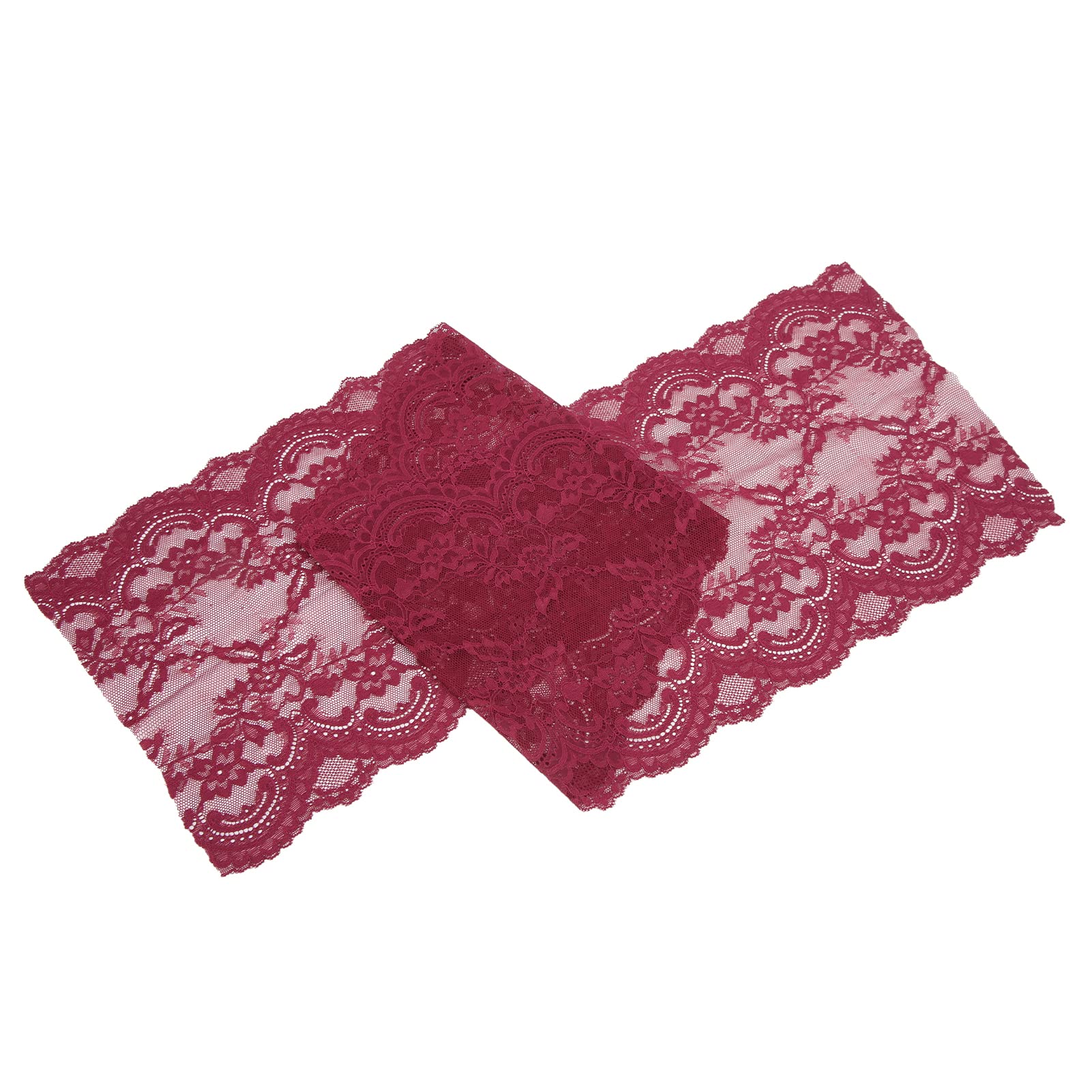 Lace Fabric - Fashionable Elegant Craft Lace, Safe Odorless 10 Yards for Floral Designs, Wedding Decorations, DIY Costumes, and Home Decor (Wine Red)