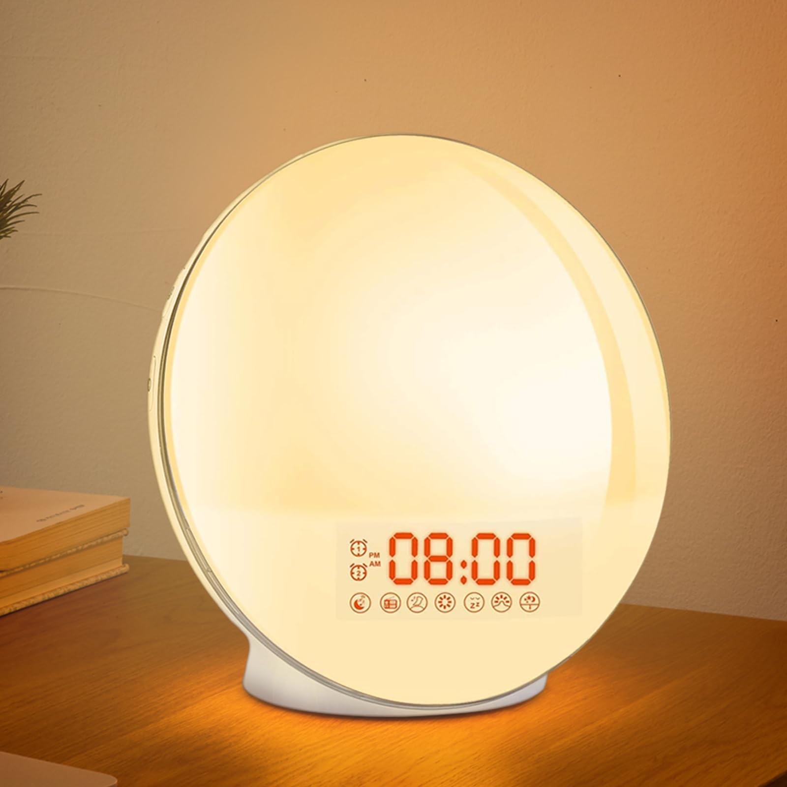 Natural Sunrise Simulation Alarm Clock - Dual Alarm, Sunset Fading, 7 Soothing Sounds, Color Changing Night Light & FM Radio | Perfect for Gentle Wake-Ups & Bedroom Relaxation