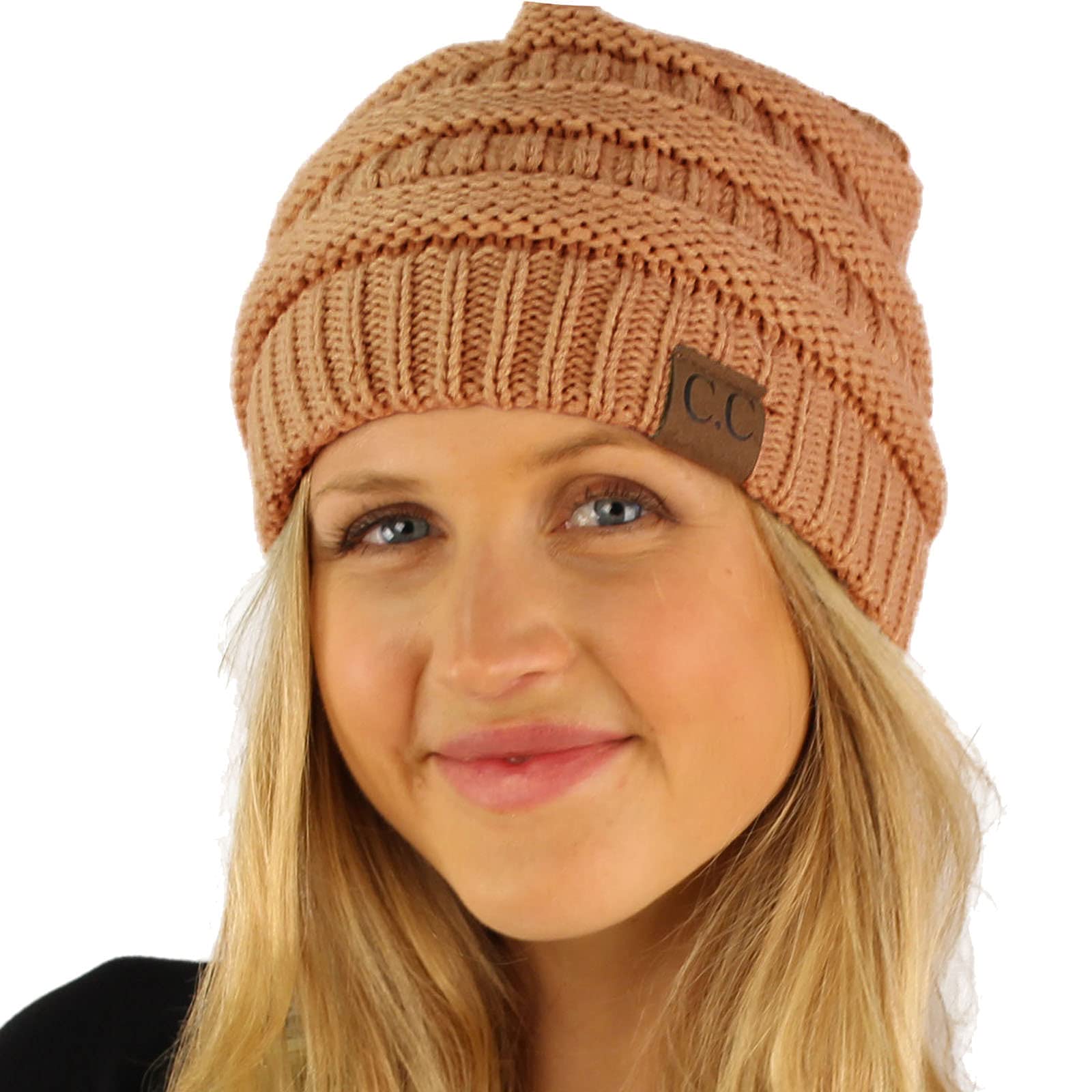 Trendy Chunky Cable Knit Beanie Hat for Women & Men - Stretchy Winter & Fall Warm Hat - Perfect for Skiing, Snowboarding & Outdoor Activities