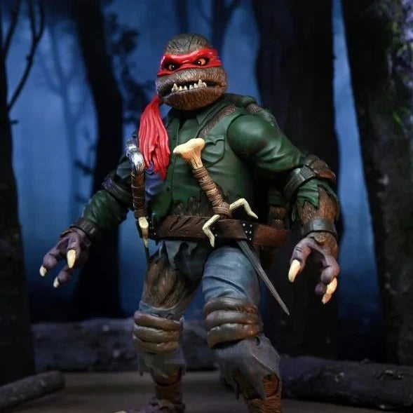 Universal Monsters x Teenage Mutant Ninja Turtles Ultimate Raphael as Wolfman Action Figure - TMNT Collectible Toy for Fans & Halloween Decor