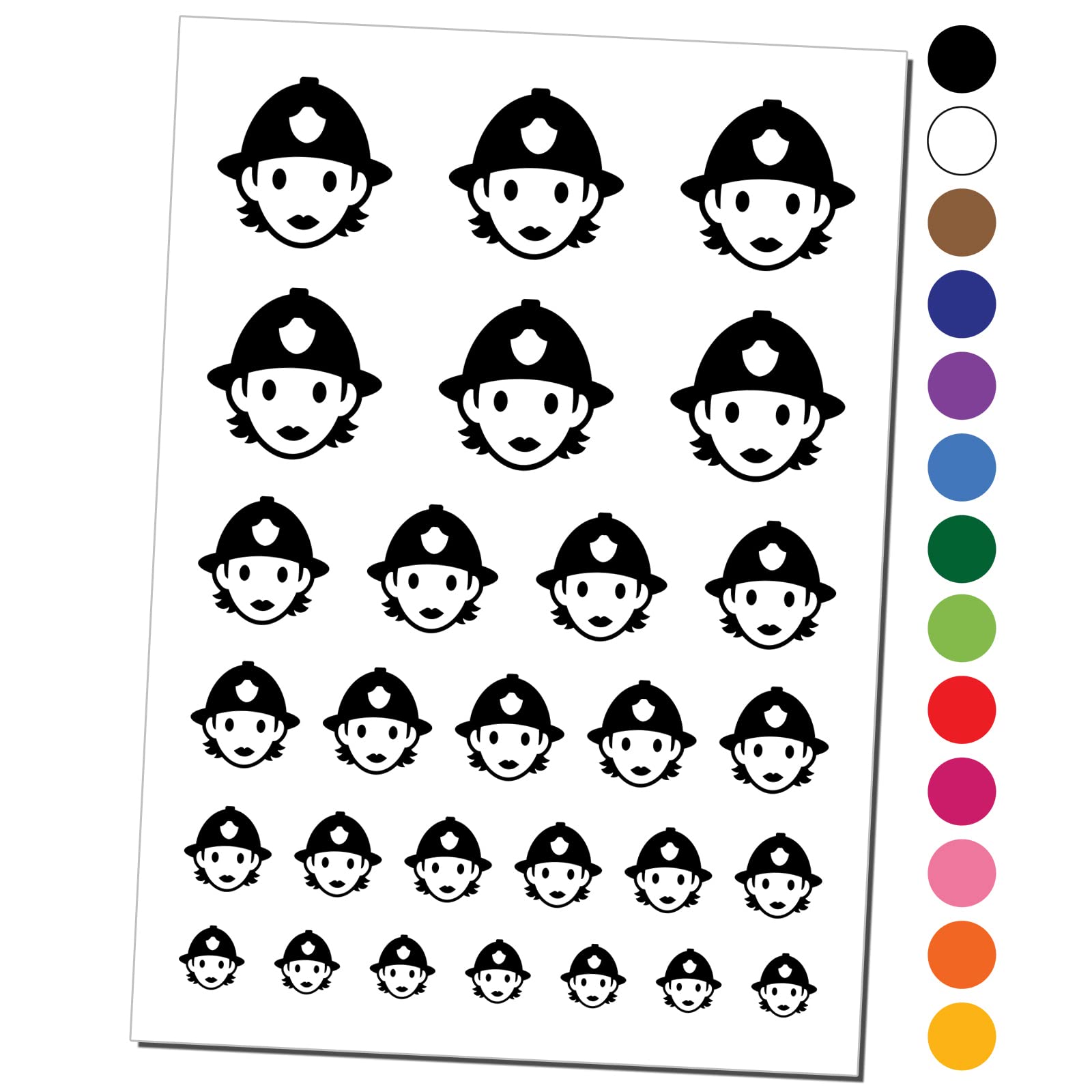 Firefighter & Fire Woman Temporary Tattoos - Waterproof Fake Body Art Set (Black, 1 Sheet) - Perfect for Costume Parties, Halloween & First Responder Appreciation