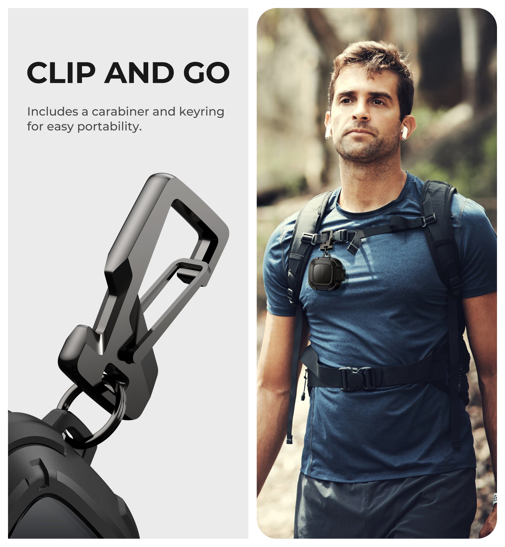 Durable Shockproof Earphone Case for Samsung Galaxy Buds Live/Pro/Buds2/Buds2 Pro/FE (2023) - Secure Lock & Carabiner Clip, Full Body Rugged Protection - Perfect for Travel, Sports, and Outdoor Activities