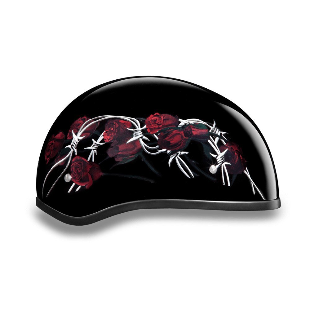 Daytona Helmets Half Skull Cap Motorcycle Helmet - DOT Approved for Safety [Multiple Graphics Available] - Lightweight & Comfortable for Cruiser, Chopper & Street Bike Riders