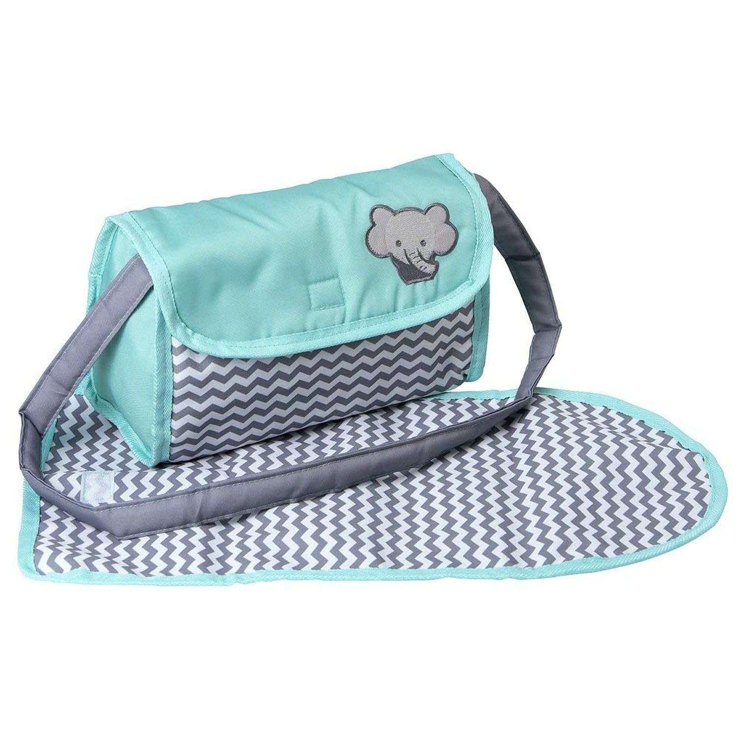 ADORA Zigzag Baby Doll Diaper Bag & Accessories Set for Toddlers Age 3+ - Includes Changing Pad, Doll Diapers & Storage Bag - Perfect for Pretend Play, Role Play & Early Childhood Development - Cute Zigzag Print Design