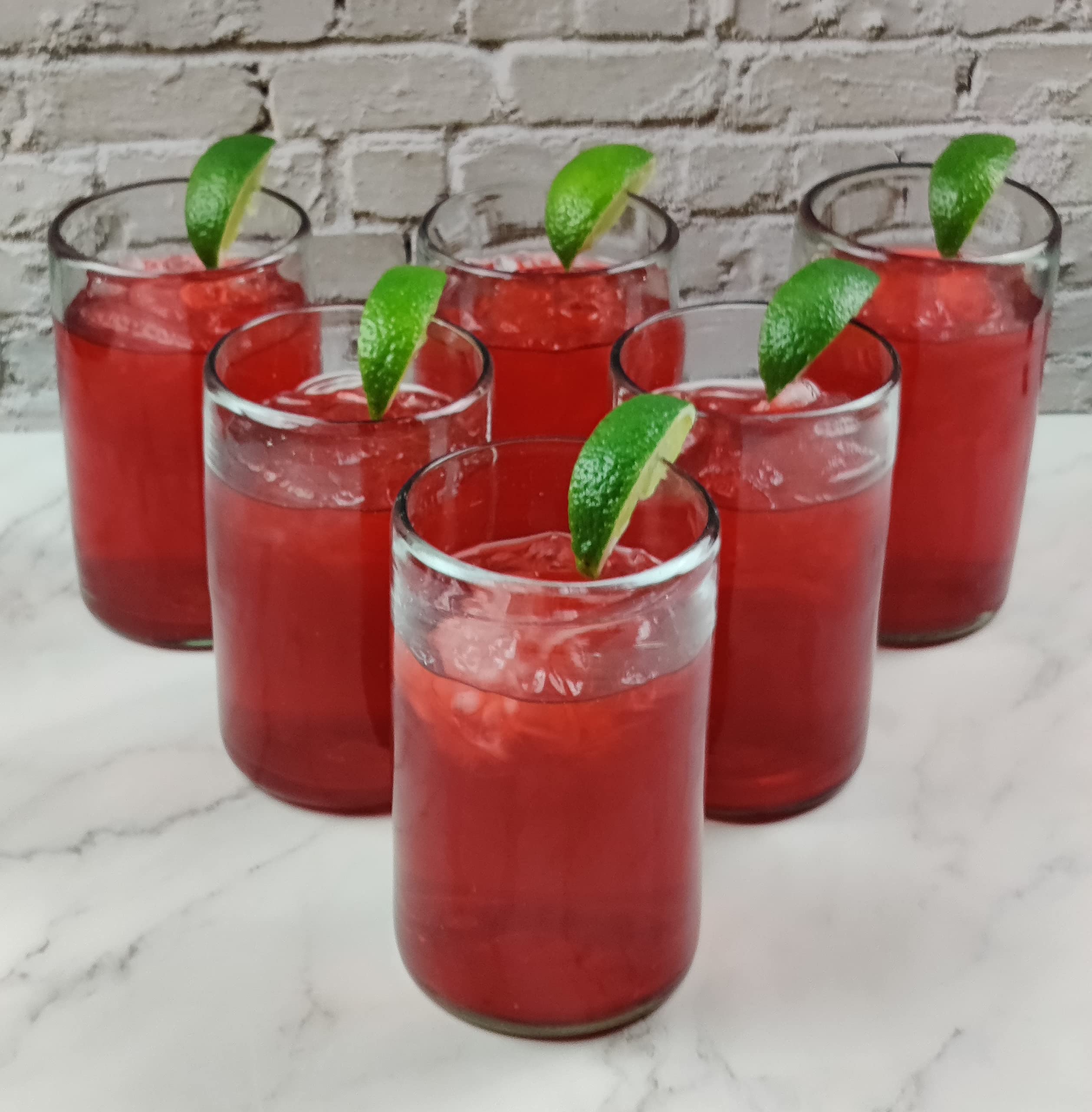 Hand Blown Mexican Drinking Glasses Set of 6 - 14oz Clear Artisan Glassware for Margaritas, Cocktails & Beverages - Perfect for Parties, Restaurants & Home Bar Decor