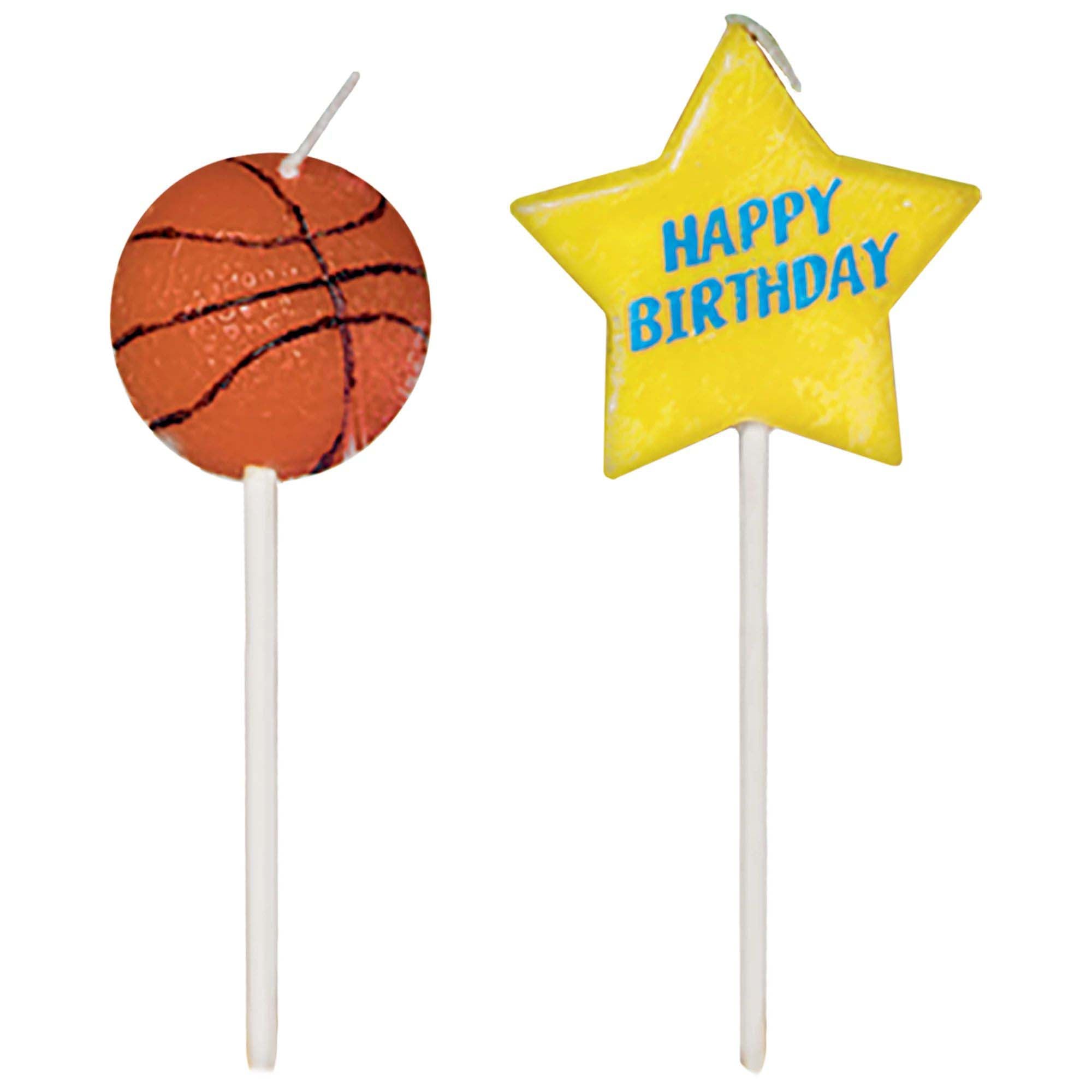 Basketball Cake Candles - 3 Inch Birthday Party Decorations (6 Pack) - Perfect for Sports Themed Cakes, Cupcakes & Desserts
