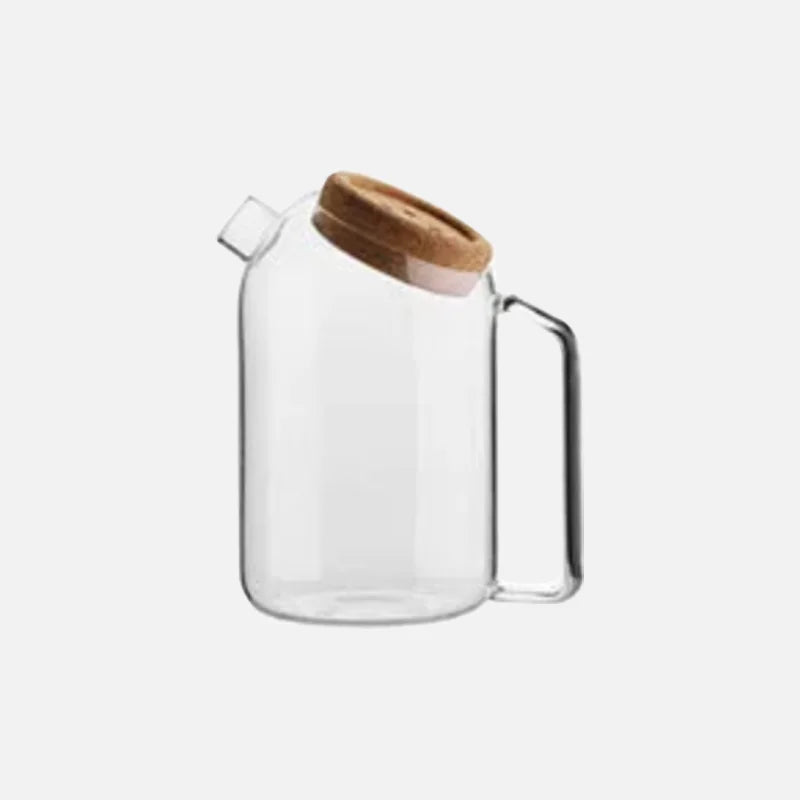 Lucent Glass Pitcher with Spout - Clear Pouring Pitcher for Iced Tea, Lemonade, Water & Beverages - Perfect for Parties, Restaurants & Home Use