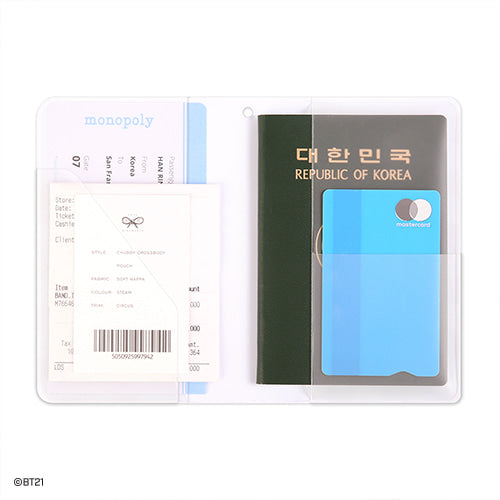 BT21 Minini Checkerboard Passport Cover - Cute Travel Accessory for BTS Fans | Perfect for International Trips, Vacations & Document Protection