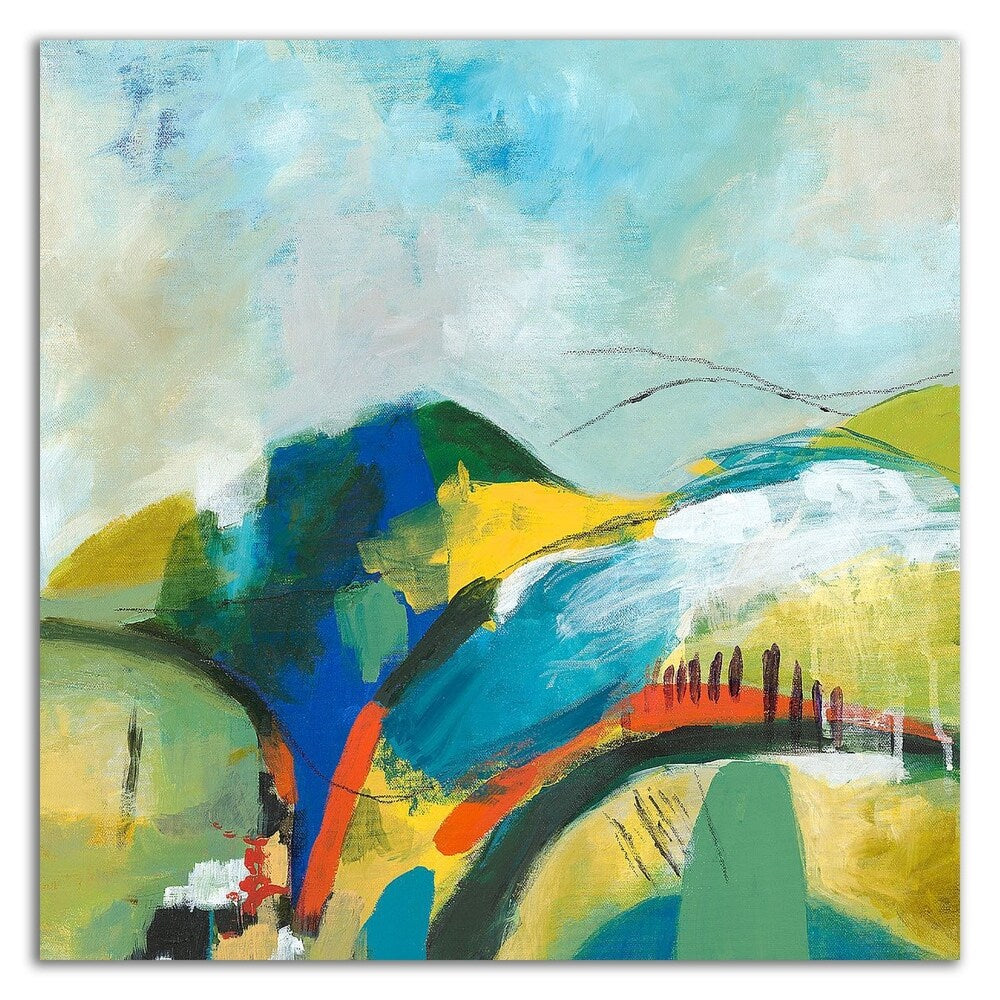Alpine No. 1 by Jan Weiss - Premium Canvas Wall Art Print - Ready to Hang - Mountain Landscape Painting for Living Room, Bedroom & Office Decor
