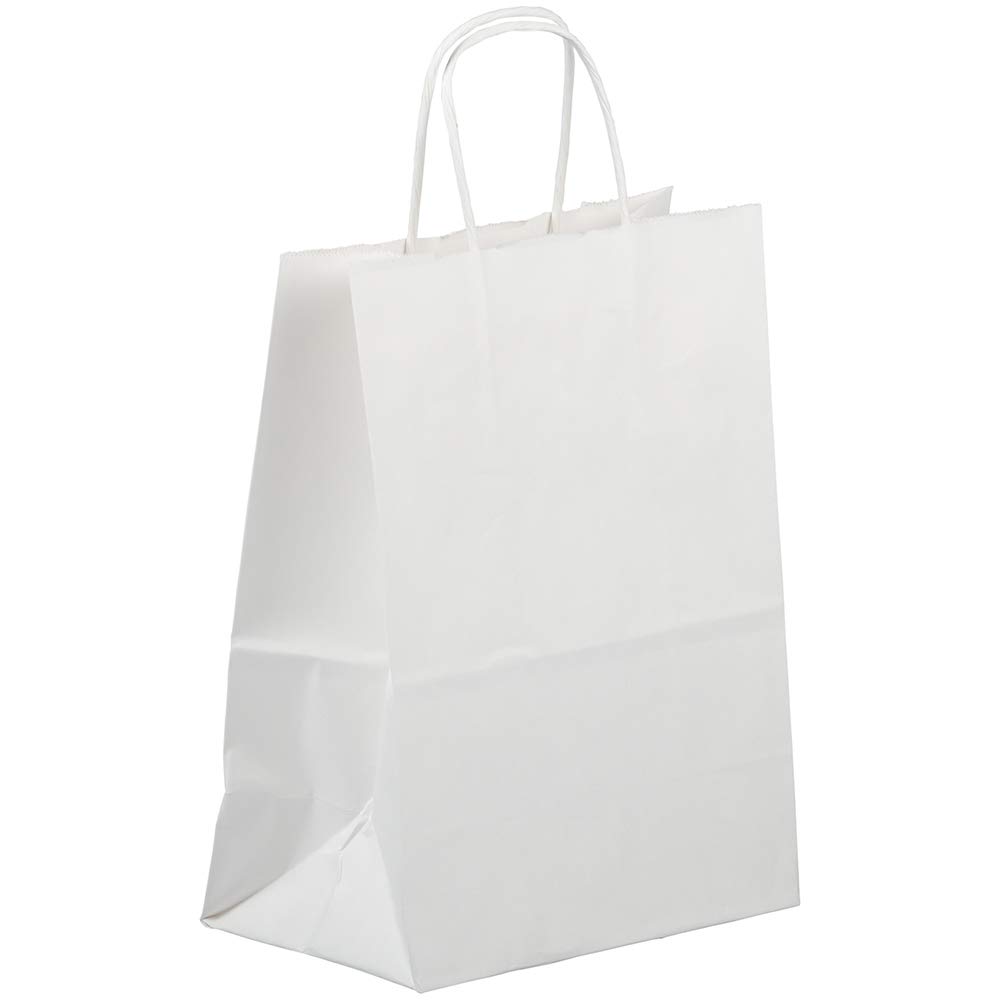 JAM PAPER White Kraft Solid Gift Bags - Medium Size 8.25