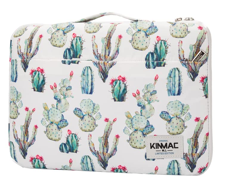 Kinmac 360° Heavy Duty Protective Laptop Sleeve Case Bag with Handle for MacBook Pro 14 Inch, HP, Lenovo, Dell, ASUS, Acer 14-14.4 Inch Laptops (Cactus) - Perfect for Work, Travel, and School