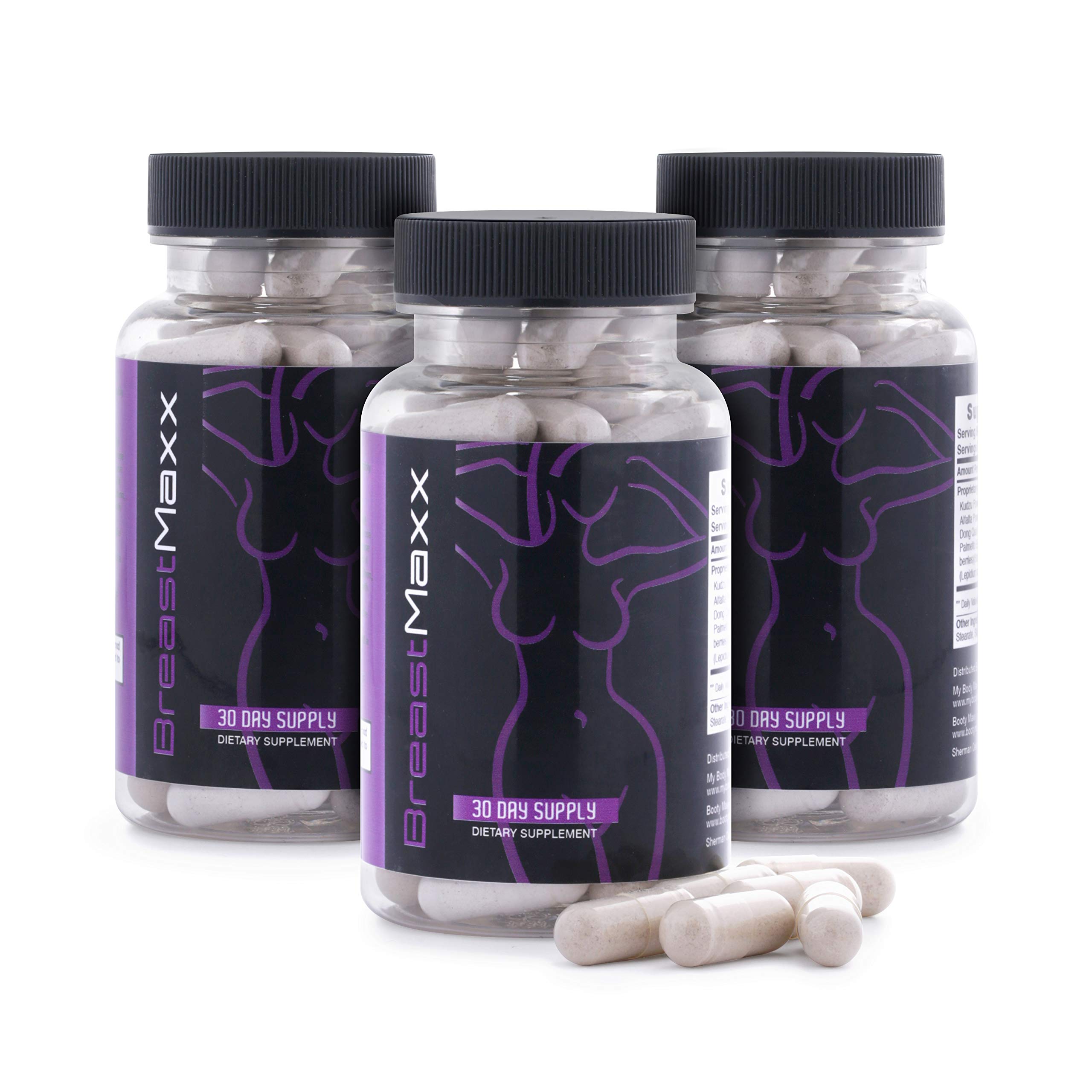 Natural Breast Enhancement Pills for Men & Women - Hormone Balance & Growth Supplement - Breast Enlargement Capsules (3 Pack) - Perfect for Post-Pregnancy Recovery & Body Confidence Boosting
