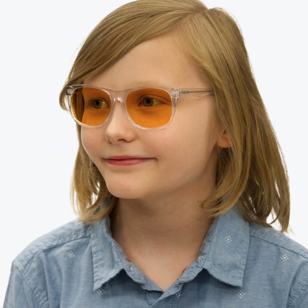 SunDown Kids Blue Light Blocking Glasses - Crystal Clear Lenses for Screen Time & Nighttime Use - Reduce Eye Strain & Improve Sleep - Perfect for Studying, Gaming & Bedtime