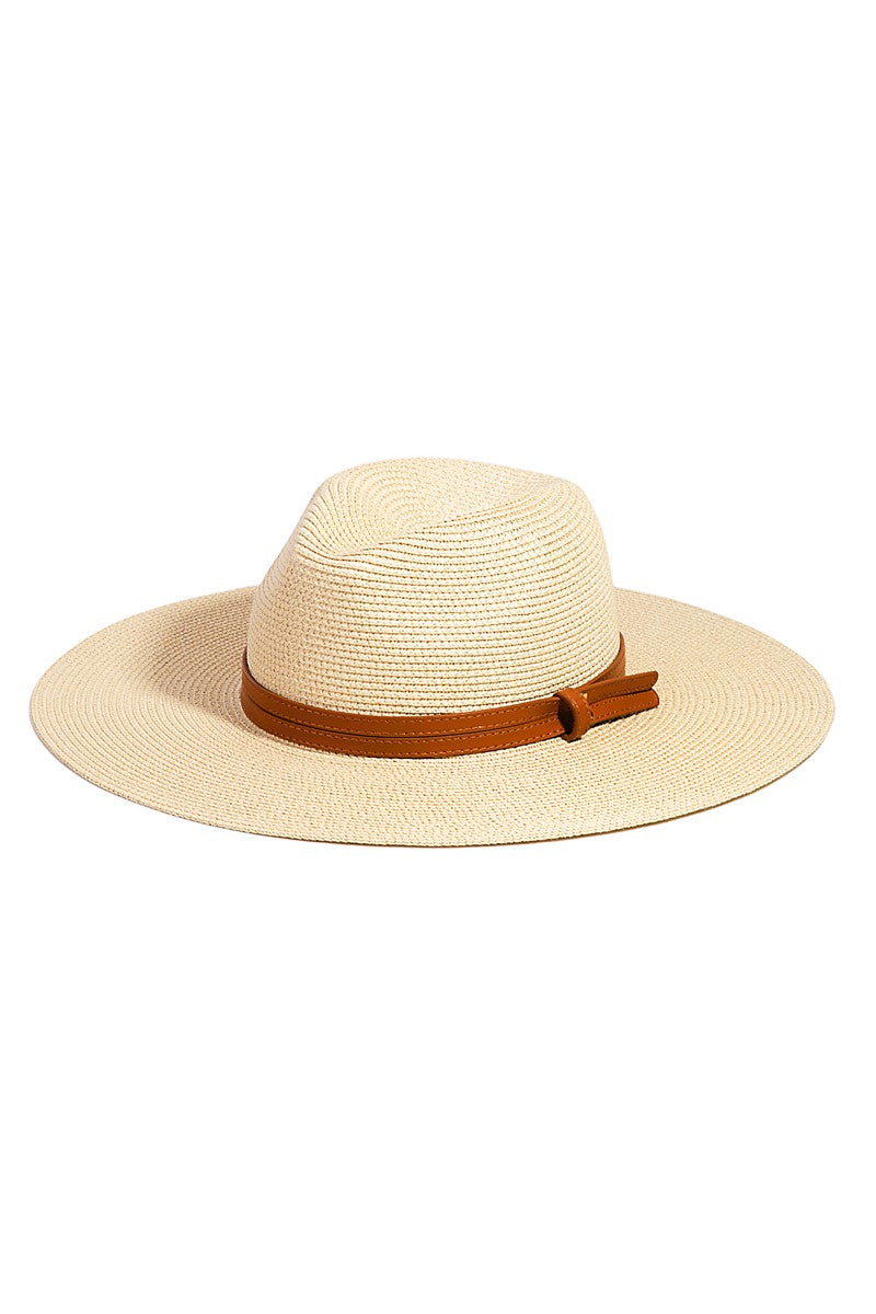 Double Strap Straw Sun Hat for Women - Wide Brim Beach Hat with UPF 50+ Sun Protection - Perfect for Summer, Vacation, and Outdoor Activities