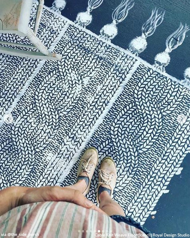 Chunky Cable Knit Wall Stencil - DIY Home Decor for Cozy Living Room, Bedroom, and Nursery - Perfect for Farmhouse, Rustic, and Boho Style Walls