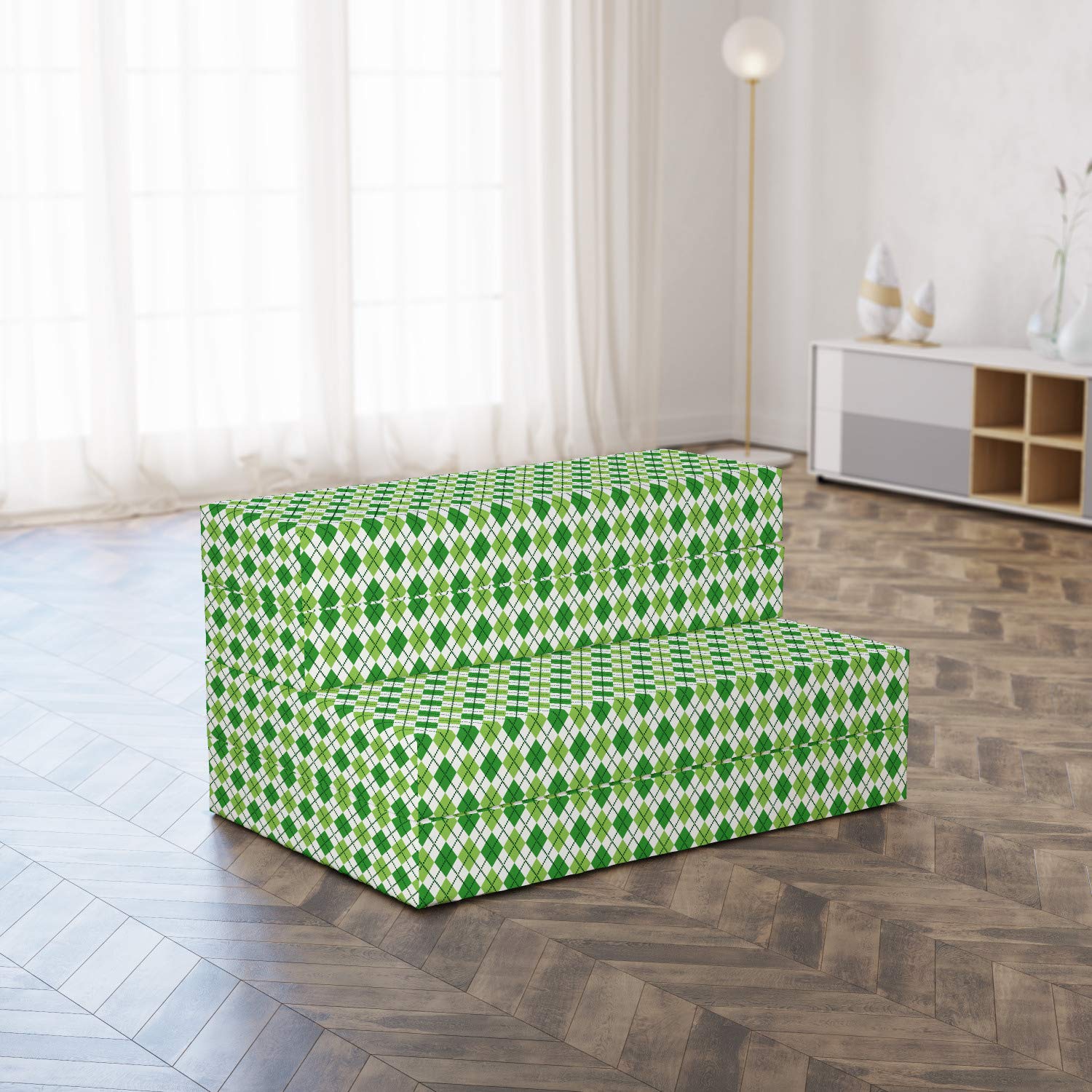 Ambesonne Irish Foldable Mattress - Classic Argyle Pattern, 74.8