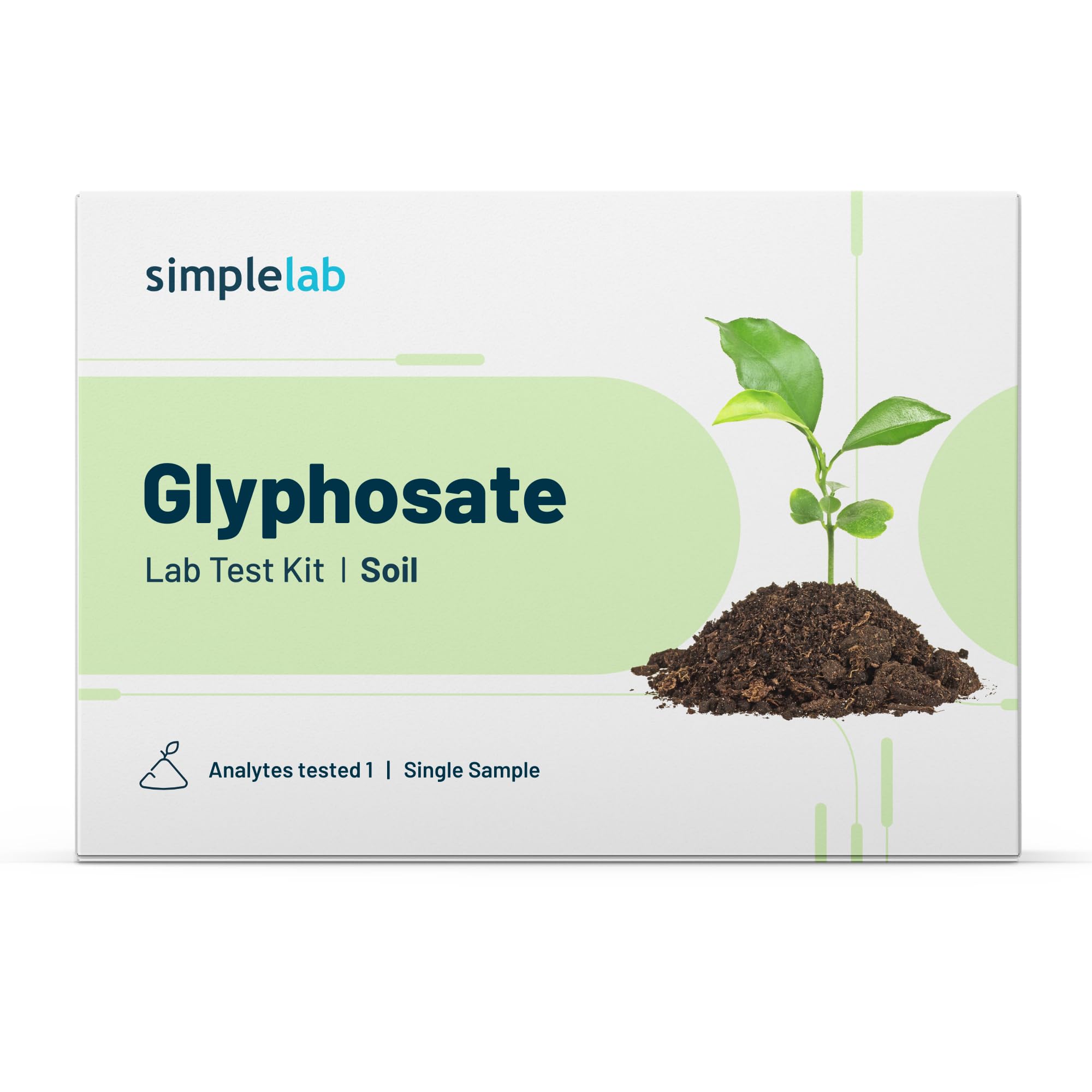 Glyphosate in Soil Test Kit by SimpleLab | 9 Compounds Analyzed by Certified Lab | At-Home Soil Testing | Easy Sample Collection & Mail-In for Accurate Results | Ideal for Home Gardeners, Farmers & Environmental Testing