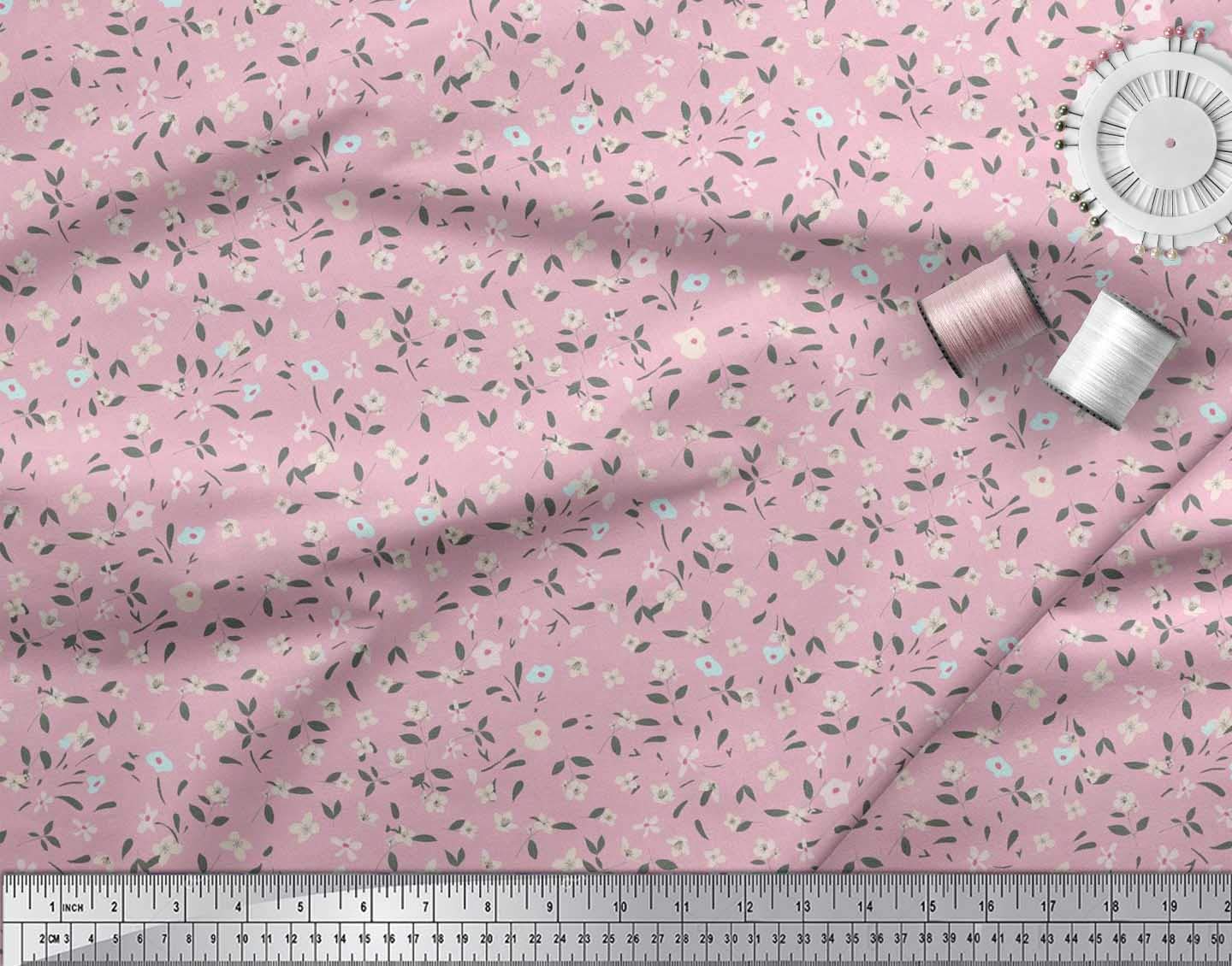 Soimoi Moss Georgette Brown Fabric by The Yard - 42 Inch Wide Printed Floral Leaves Design - Lightweight Draping Material for Dresses, Blouses & Home Decor