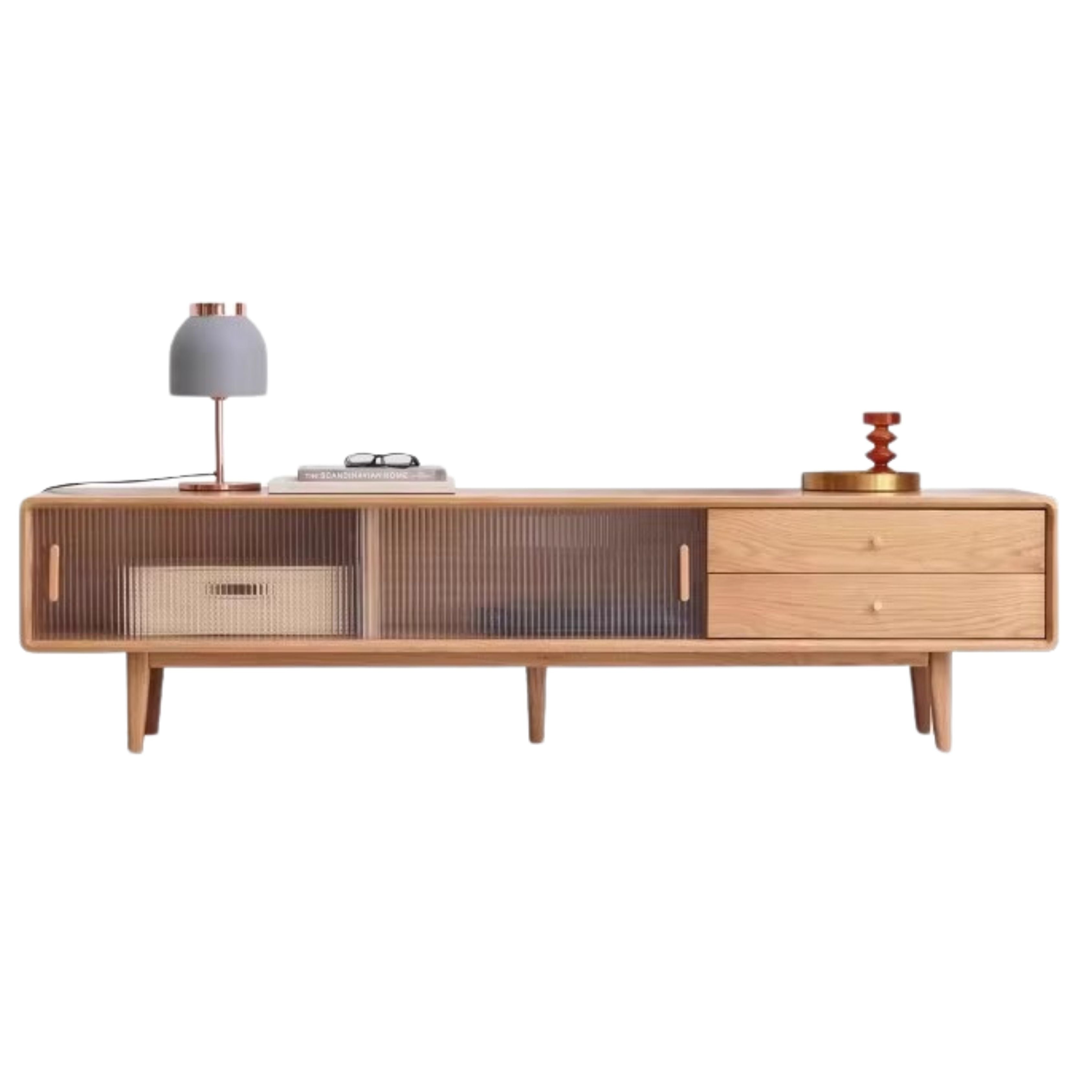 70.9x13.8x17.7 inch / 180x35x45сm / Natural Wood Color/Oak sliding door double drawer without light WORLDWIDE SHIPPING 5-6 WEEKS