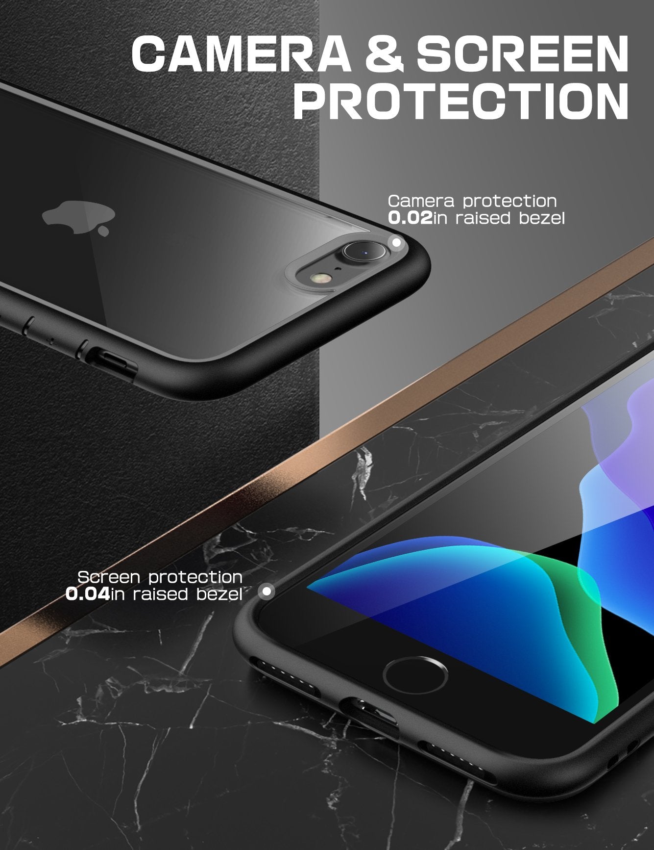 iPhone SE (2022) Case - Unicorn Beetle STYLE Slim Clear Protective Cover [Black] | Shockproof & Scratch Resistant for Everyday Use, Work & Travel