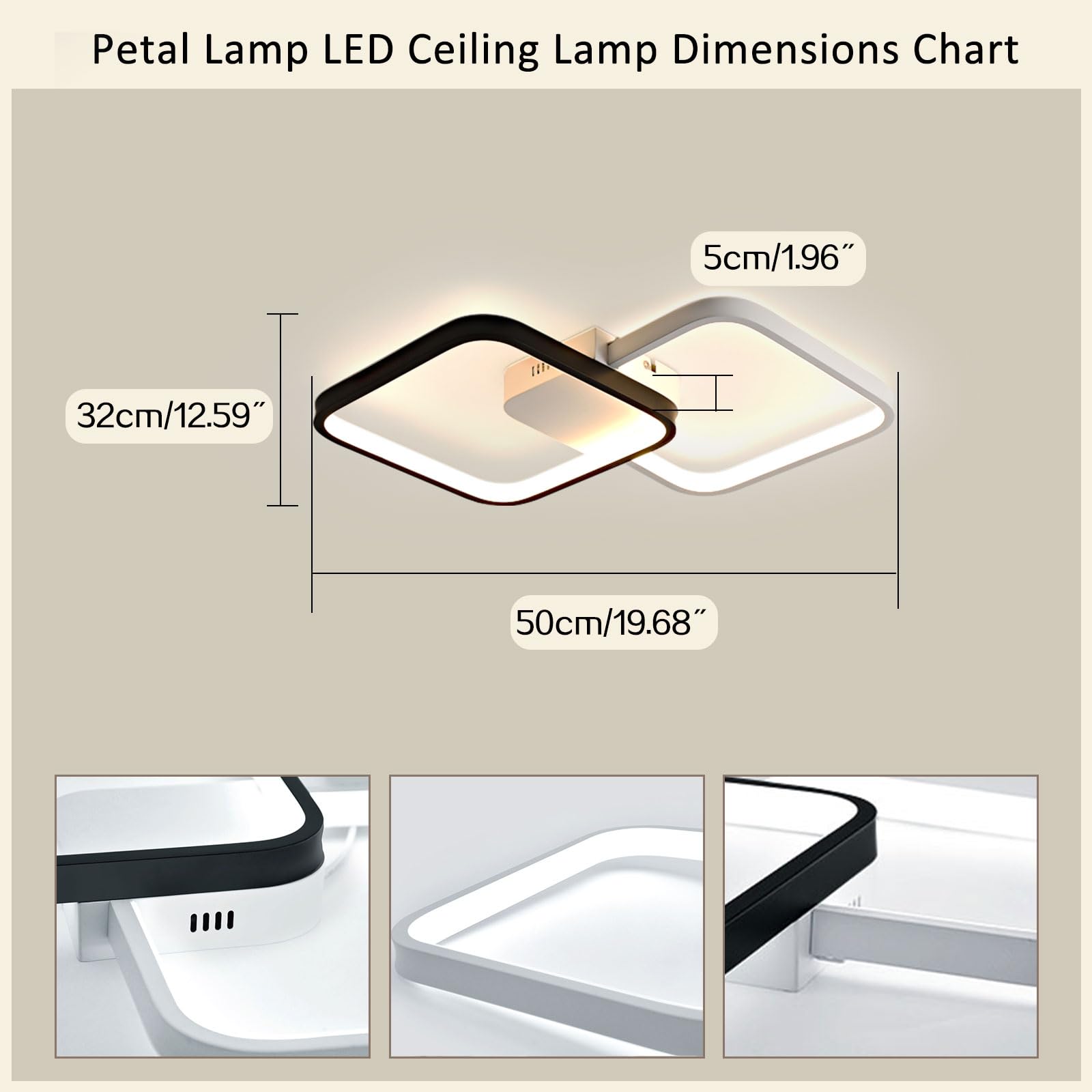 Smart LED Ceiling Light with Alexa & Google Home Voice Control - Modern Flush Mount Fixture for Living Room, Bedroom, Kitchen, Study & Home Office | Energy-Efficient Lighting Solution for Smart Homes