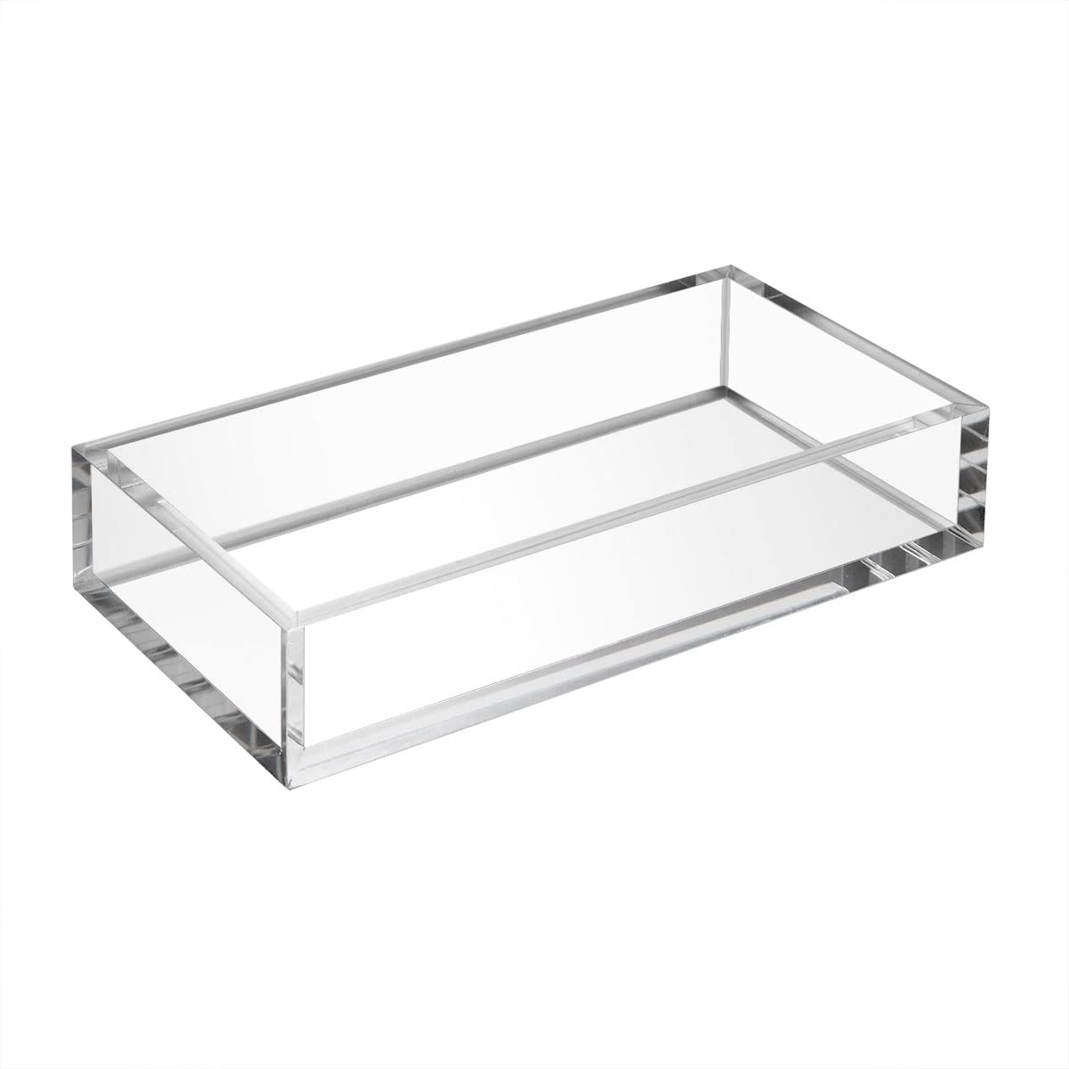 Premium 8mm Thick Acrylic Napkin Holder Tray - 8.5x4 Inches Crystal Clear Table Organizer for Cocktail Napkins | Ideal for Kitchen, Restaurant, Office, Party & Bathroom Use | Durable Commercial-Grade Guest Towel Holder