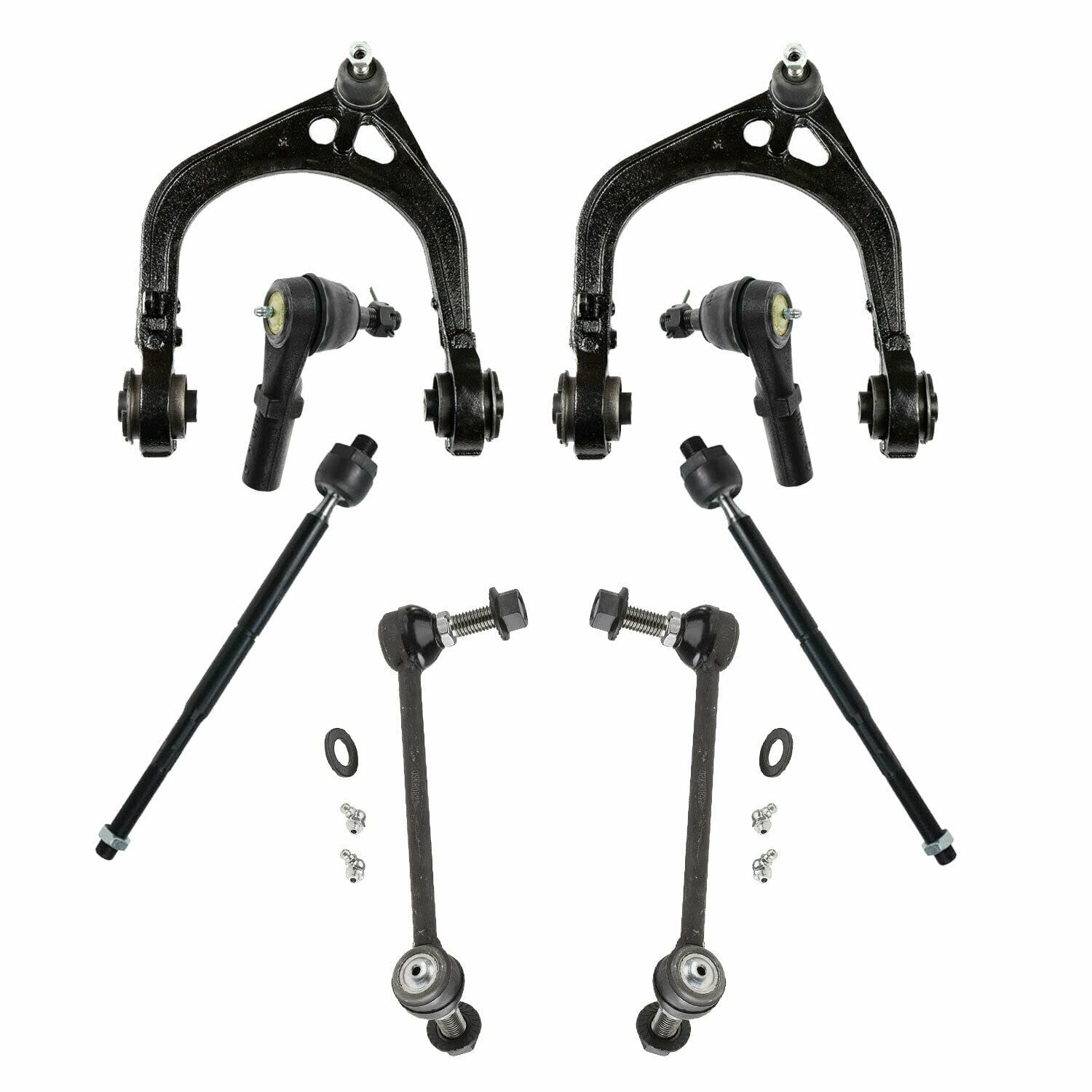 Anytek - Pair of 2 Front Control Arms with Ball Joints, Sway Bar Links & Tie Rod Ends for 2008-2010 Dodge Challenger, Magnum, 2006-2010 Dodge Charger, 2005-2010 Chrysler 300 (RWD) - Suspension Repair & Performance Upgrade for Smooth Ride & Handling