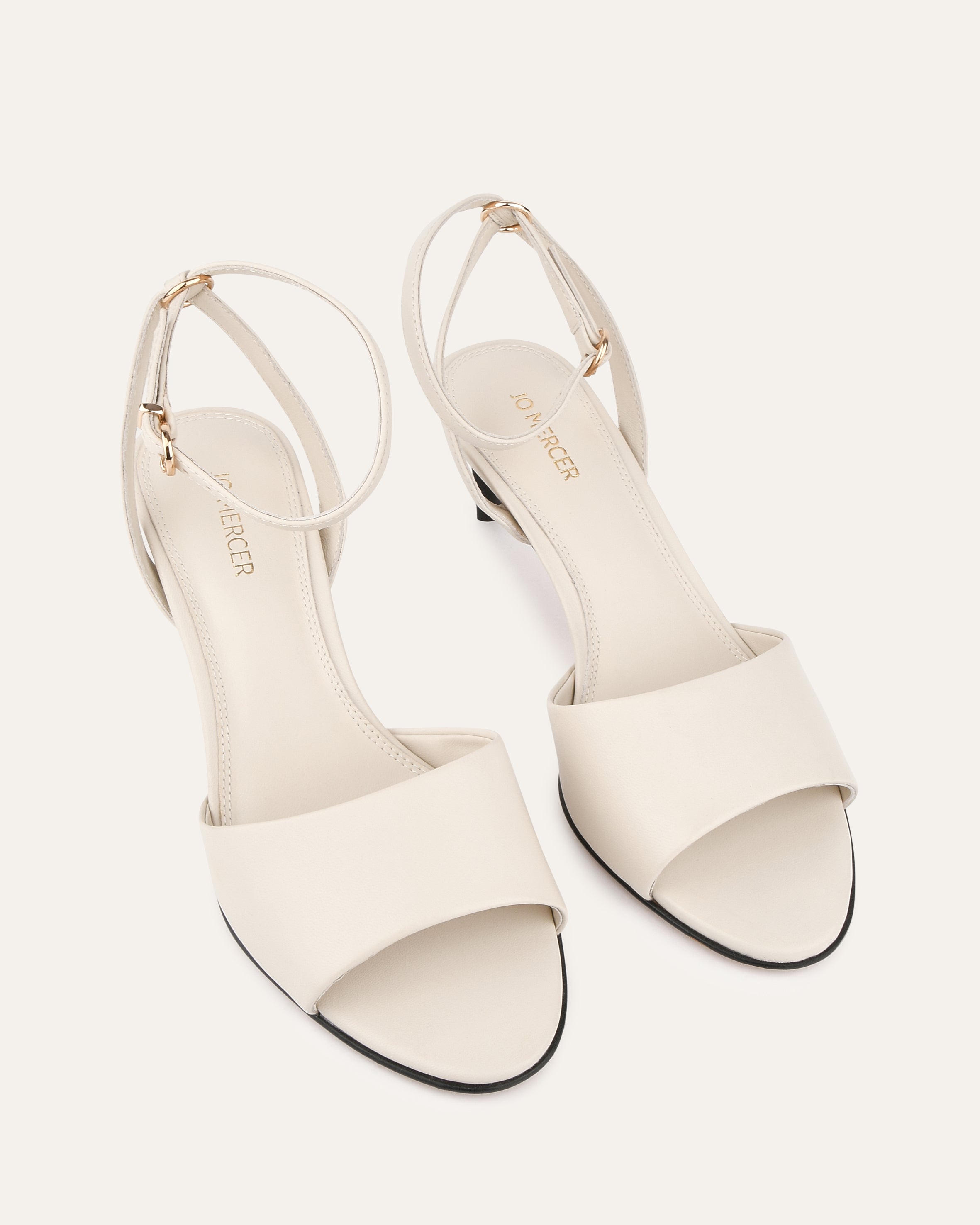 TANYA Women's Mid Heel Sandals - Comfortable Leather Summer Shoes for Casual Outings & Beach Vacations | Off-White Fashion Footwear for Weddings, Parties & Date Nights
