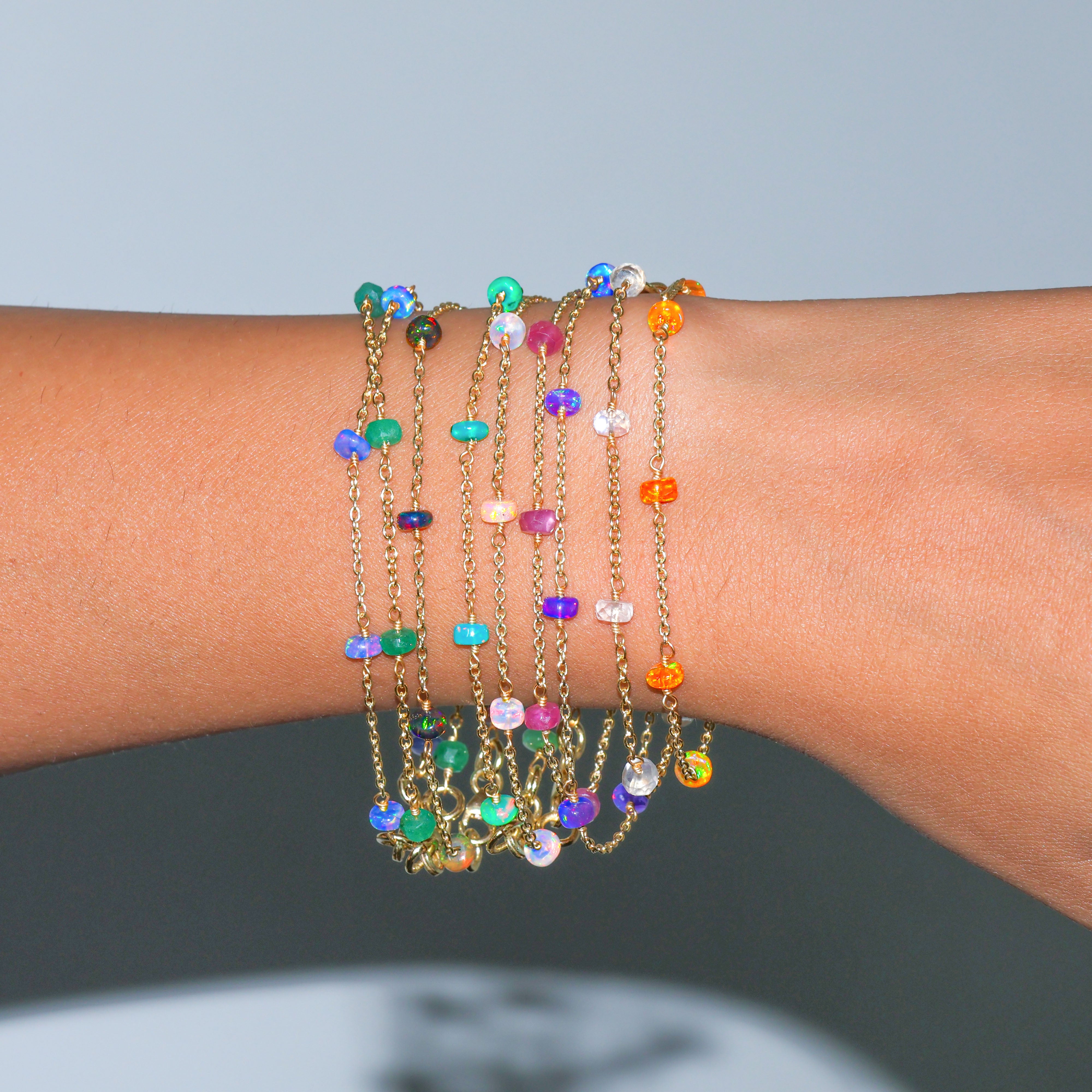 6-8 Inch Pearly White Opal Smooth Beads Chain Bracelet for Women - Elegant Boho Jewelry for Parties, Weddings & Everyday Wear