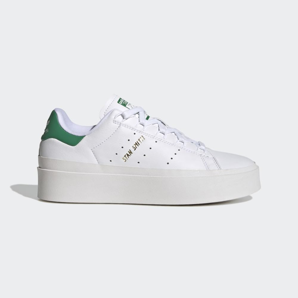 adidas Originals Women's Stan Smith Bonega Sneaker - White/White/Green - Size 6 | Classic Comfortable Tennis Shoes for Casual Wear, Workouts & Street Style Fashion