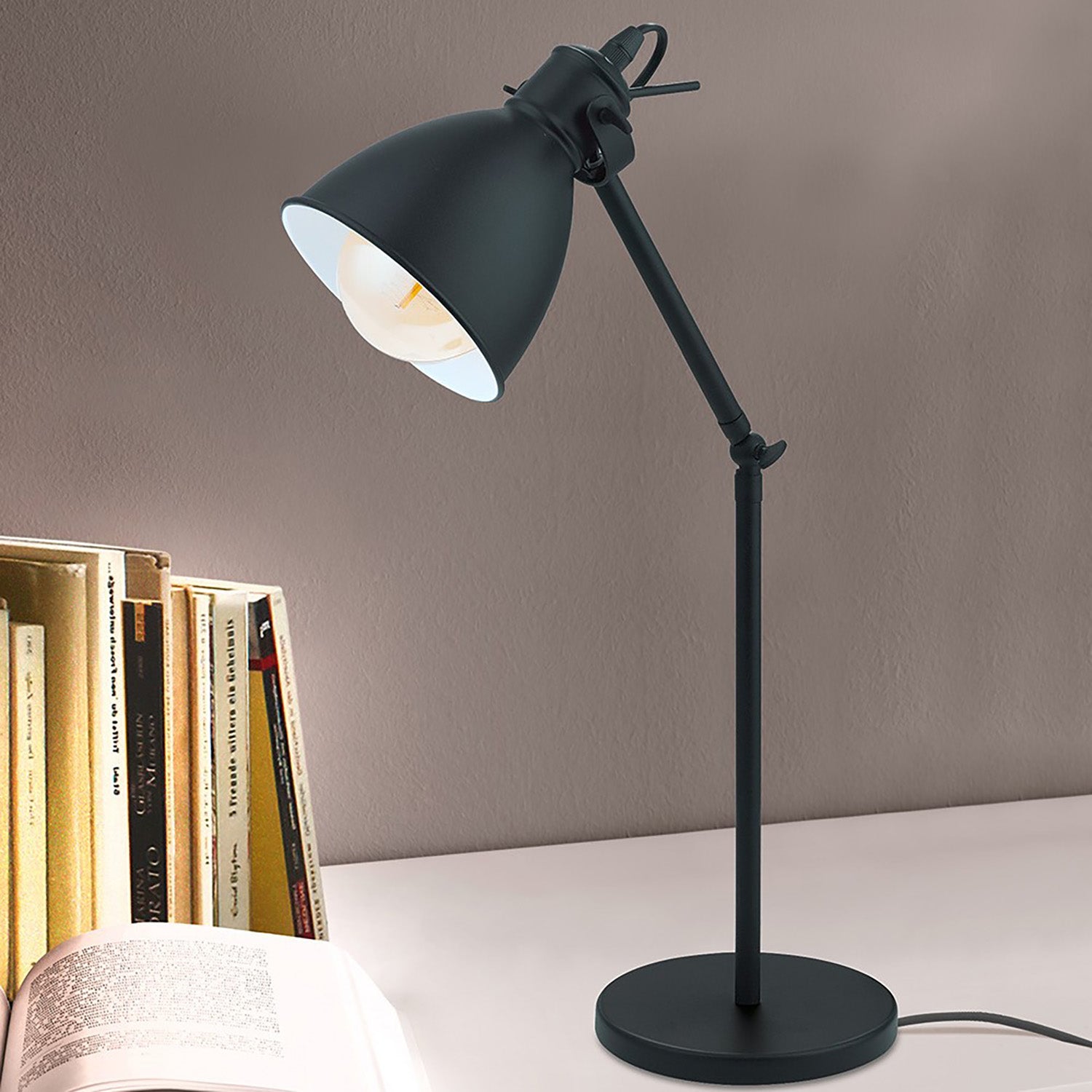 Priddy Table Lamp - Modern LED Desk Light for Home Office, Bedroom & Living Room - Stylish Nightstand Lighting for Reading & Decor